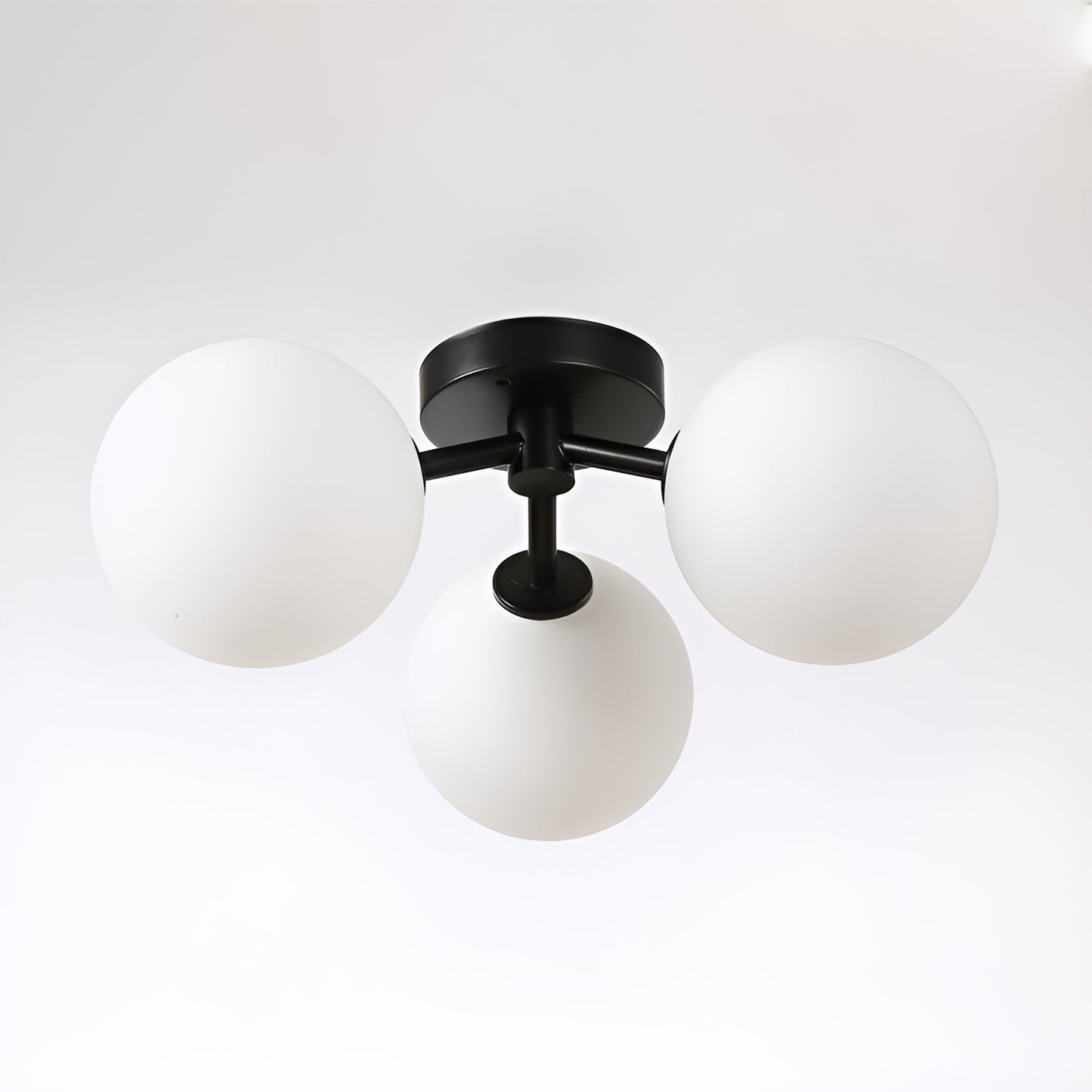 Modern Semi Flush Mount Ceiling Light - 3 Spheres Globe Design