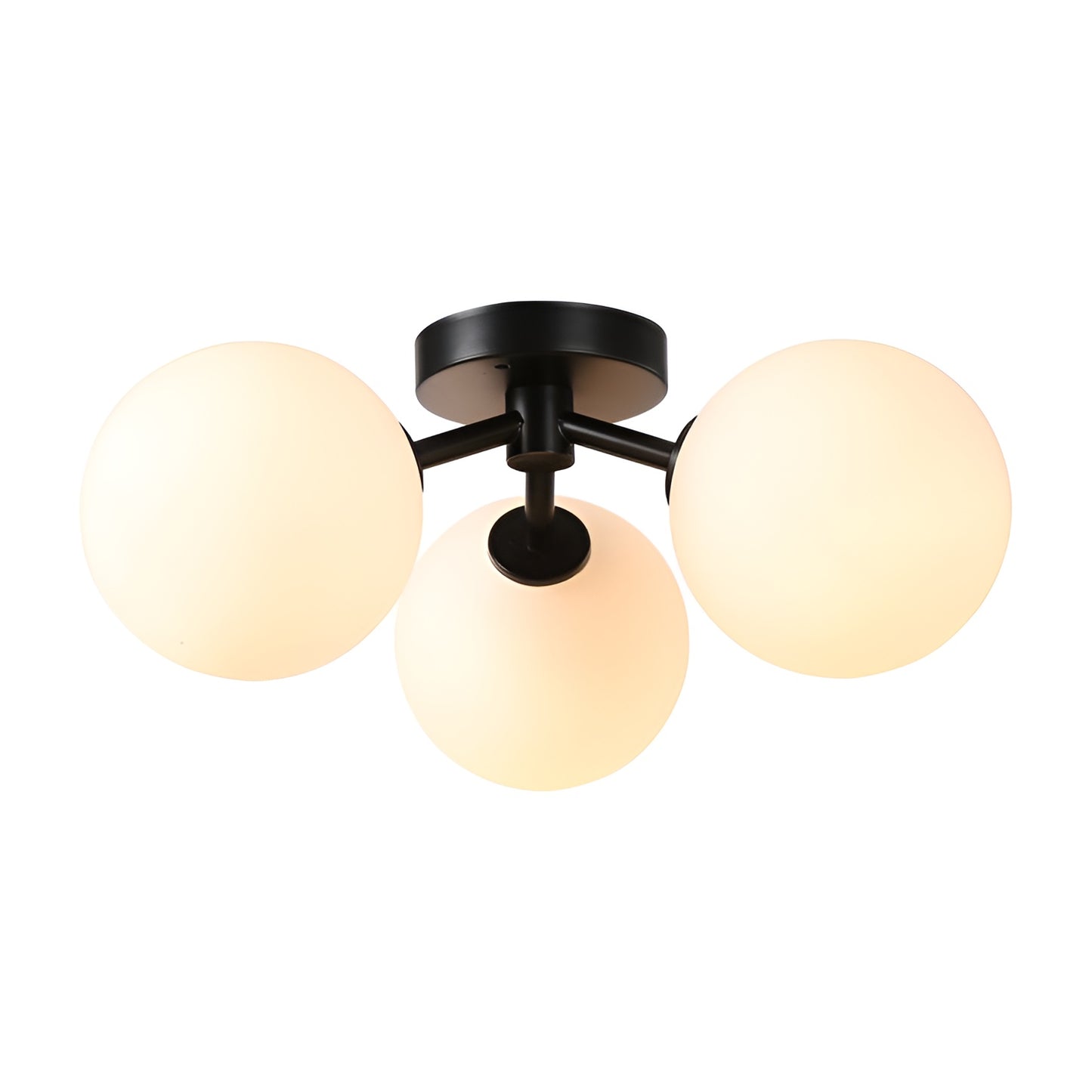 Modern Semi Flush Mount Ceiling Light - 3 Spheres Globe Design
