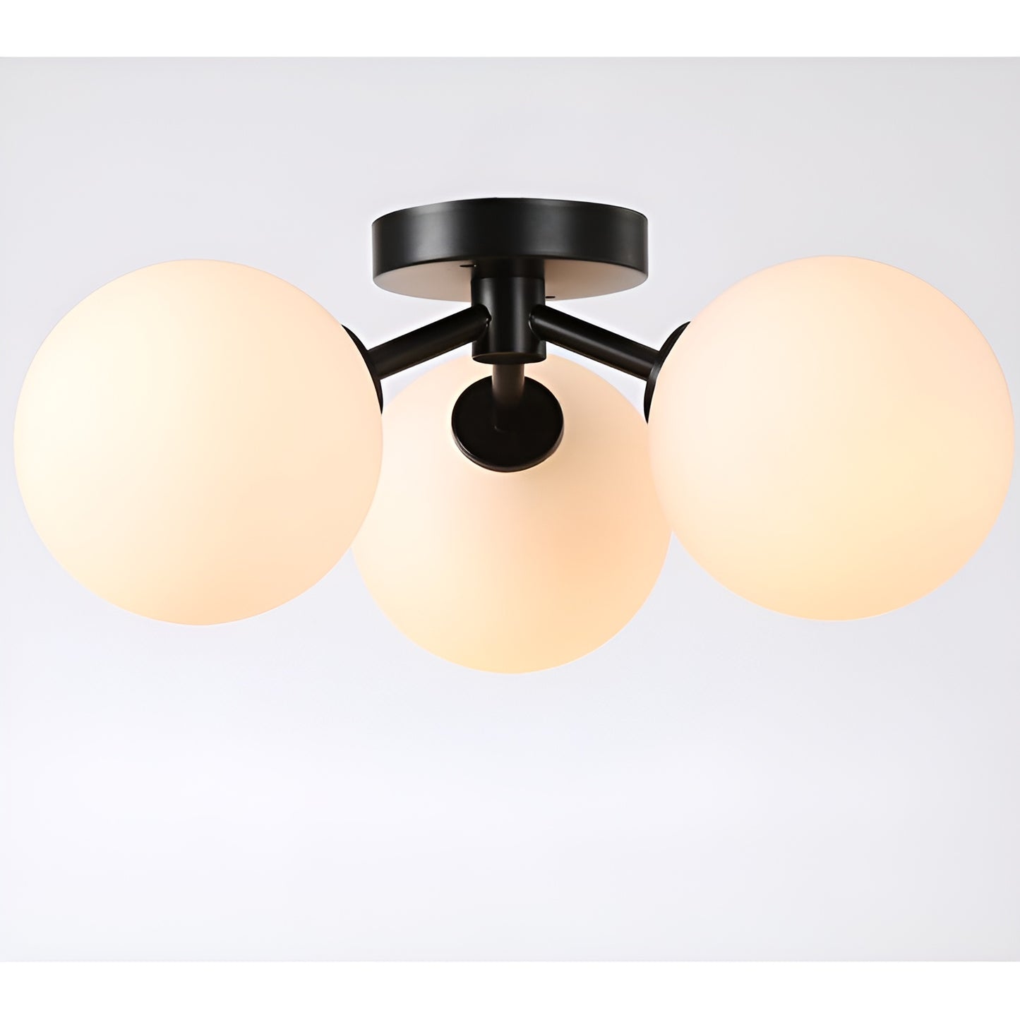 Modern Semi Flush Mount Ceiling Light - 3 Spheres Globe Design
