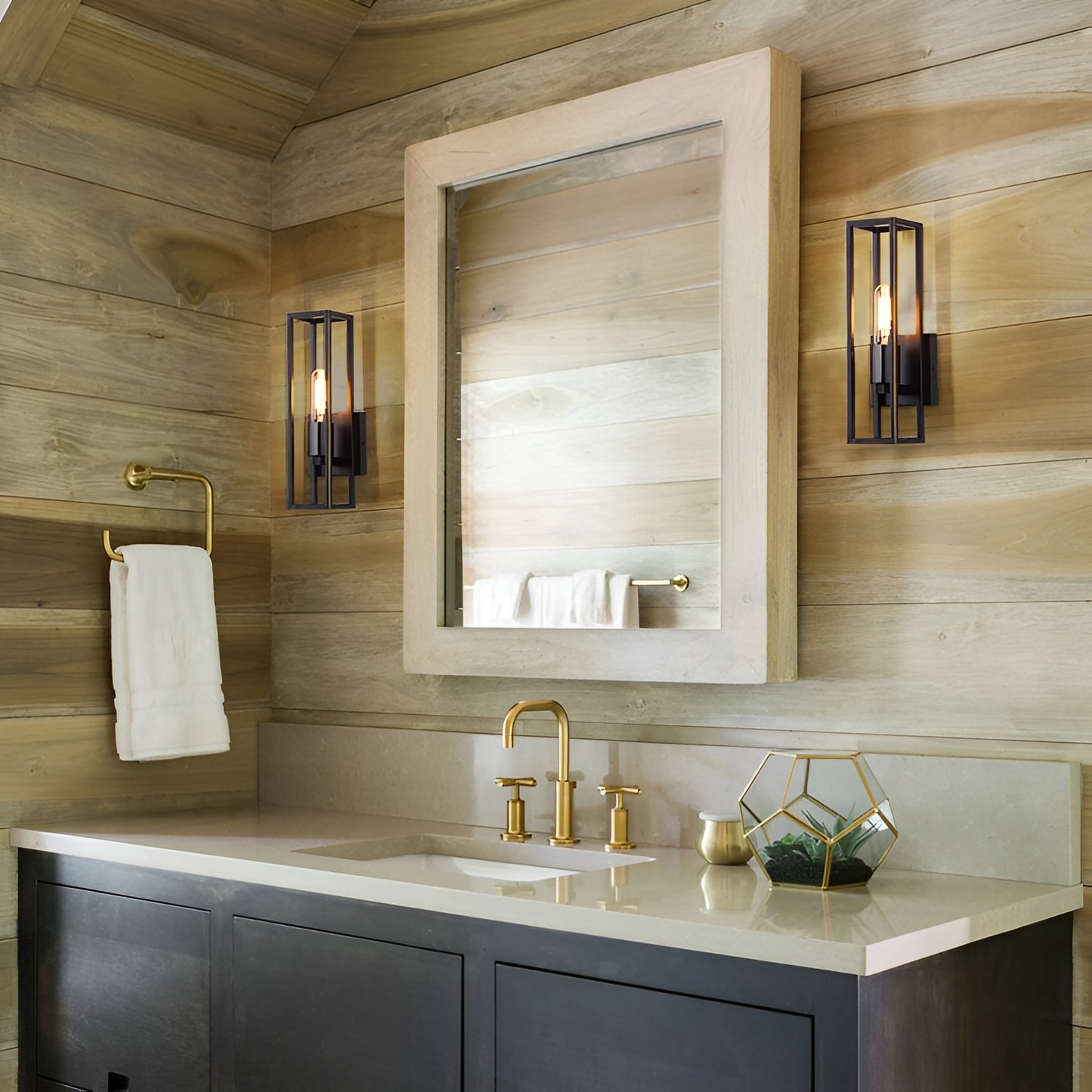 Luxury & Minimalist Wall Sconce - Dimmable Armed Sconce (Black or Gold) (set of 1)