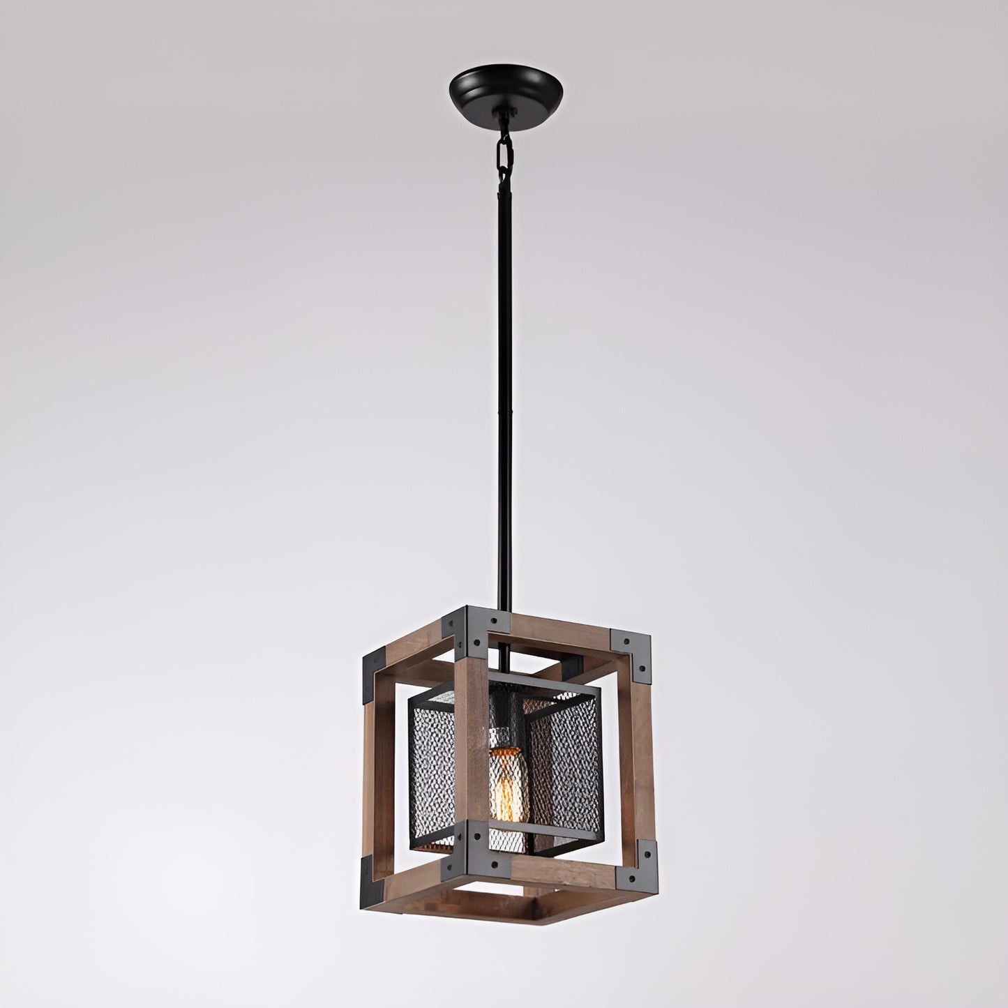 Medieval Ancient Style Pendant Chandelier, Farmhouse Light with Modern Wood (Rustic/Industrial Style)