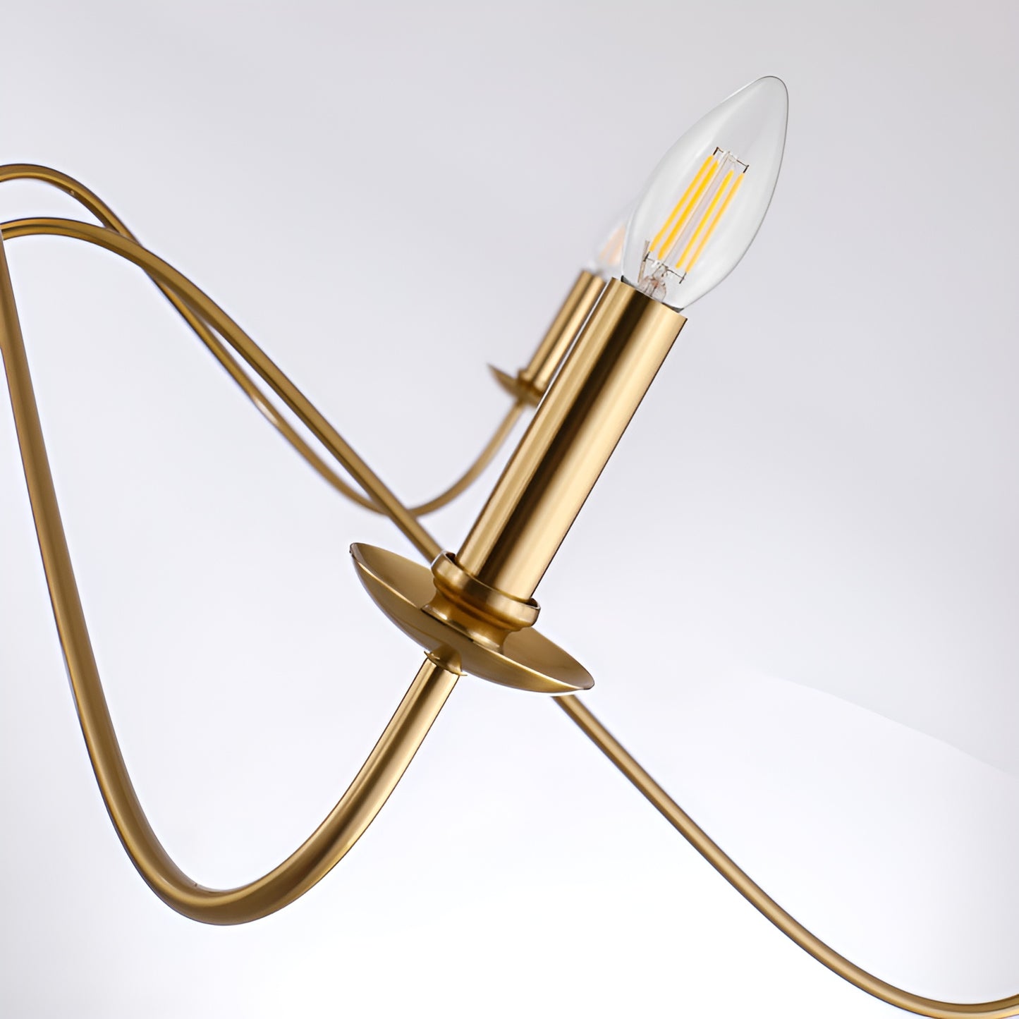 Traditional / Classic Gold or Black Chandelier with Candle-Style Lighting