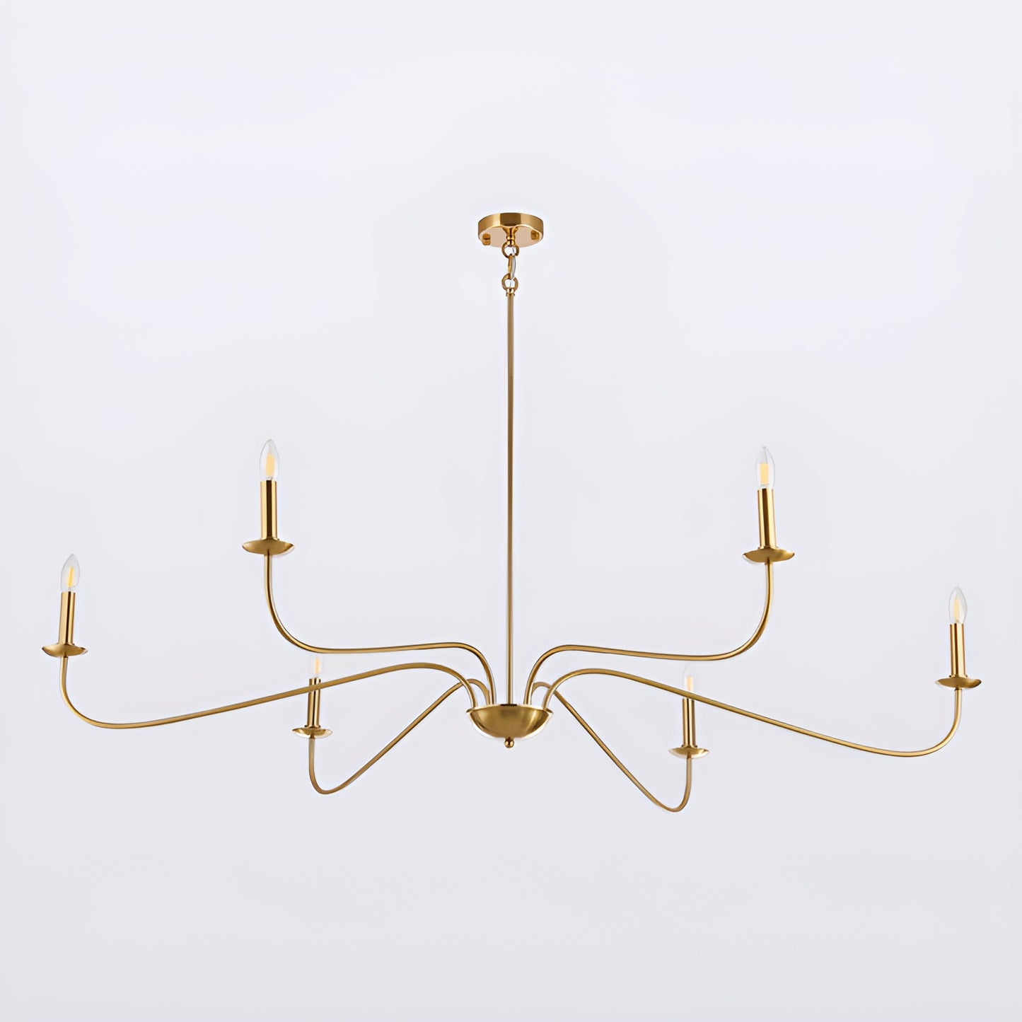 Traditional / Classic Gold or Black Chandelier with Candle-Style Lighting