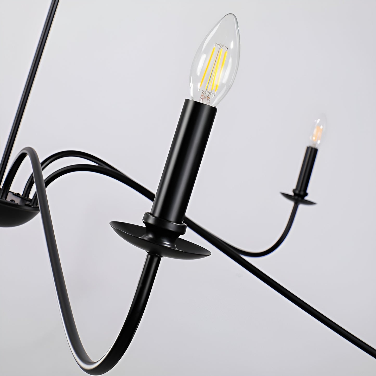 Traditional / Classic Gold or Black Chandelier with Candle-Style Lighting