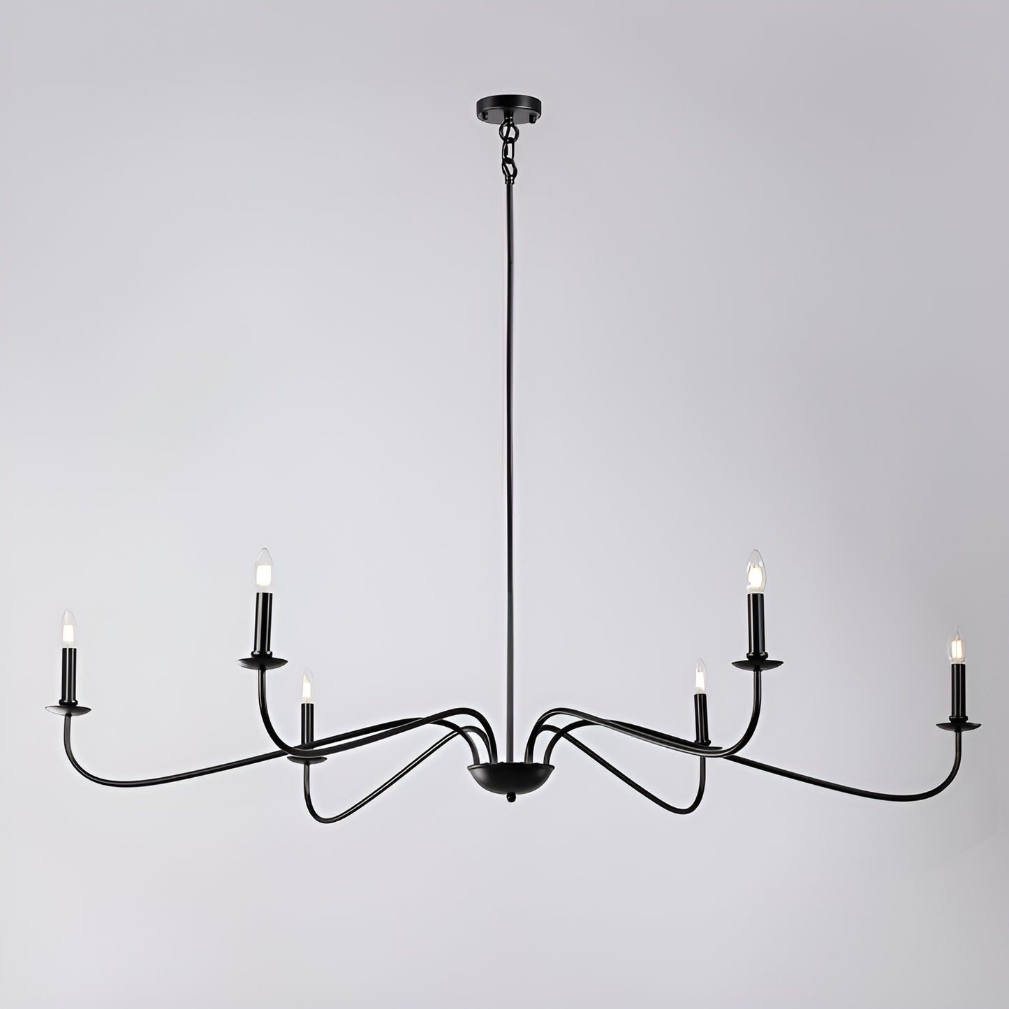 Traditional / Classic Gold or Black Chandelier with Candle-Style Lighting