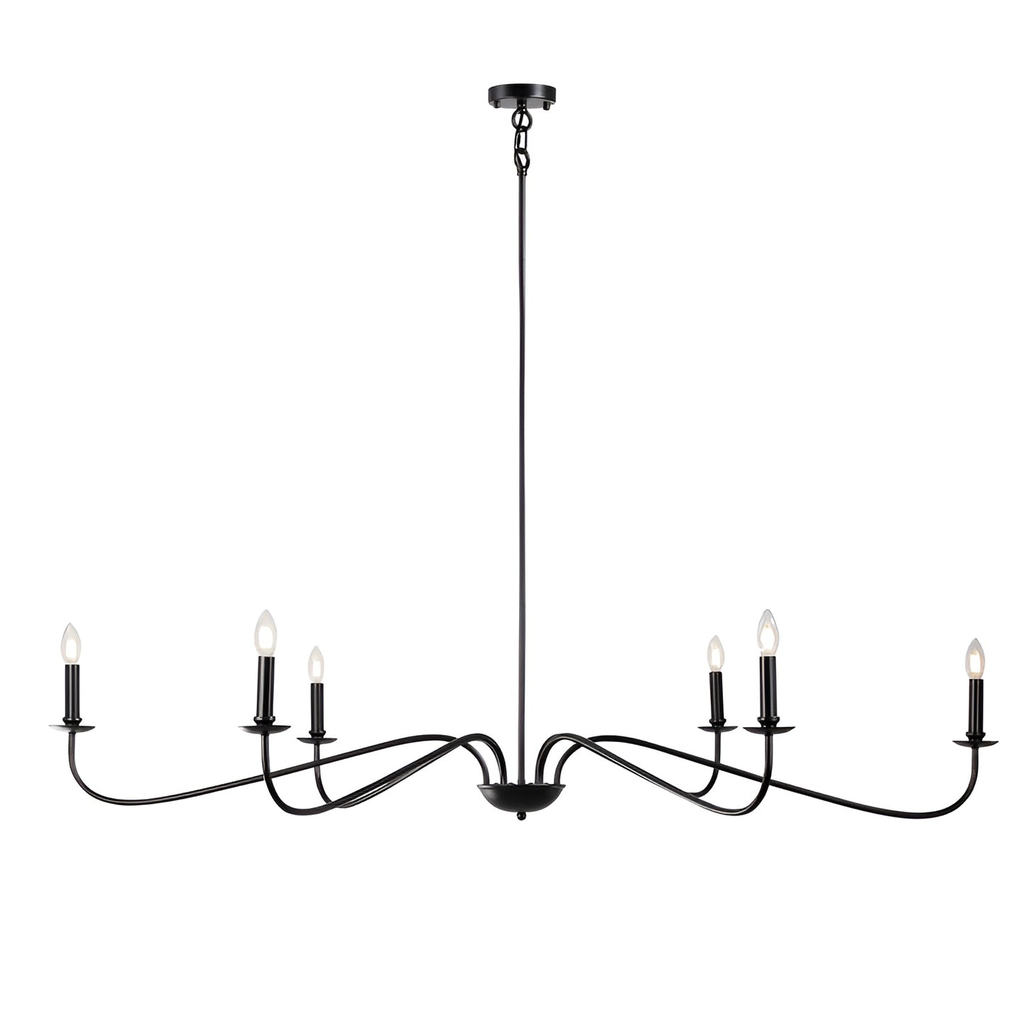 Traditional / Classic Gold or Black Chandelier with Candle-Style Lighting