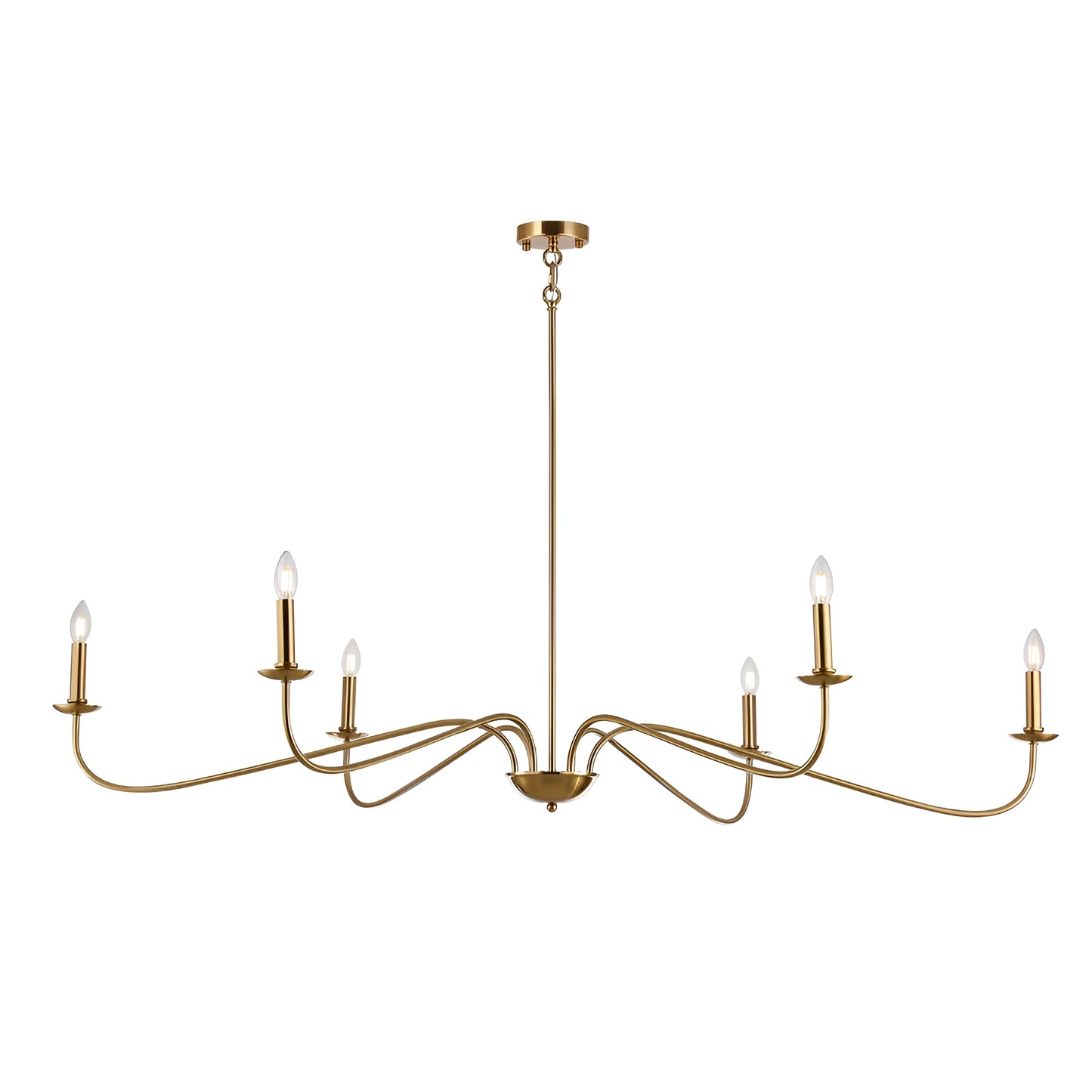 Traditional / Classic Gold or Black Chandelier with Candle-Style Lighting