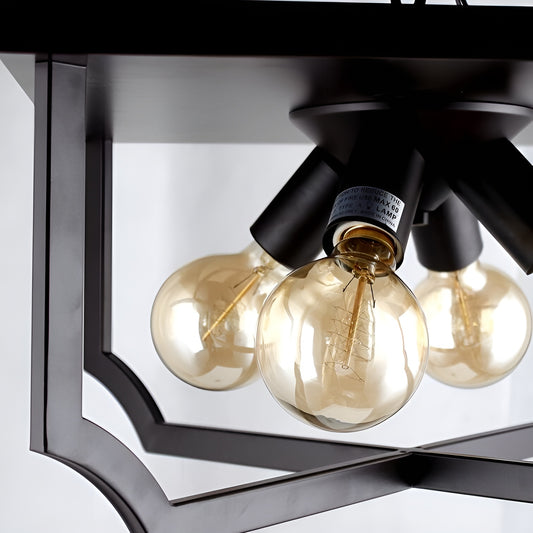 Retro Modern Industrial Ceiling Light, Flush Mount Fixture
