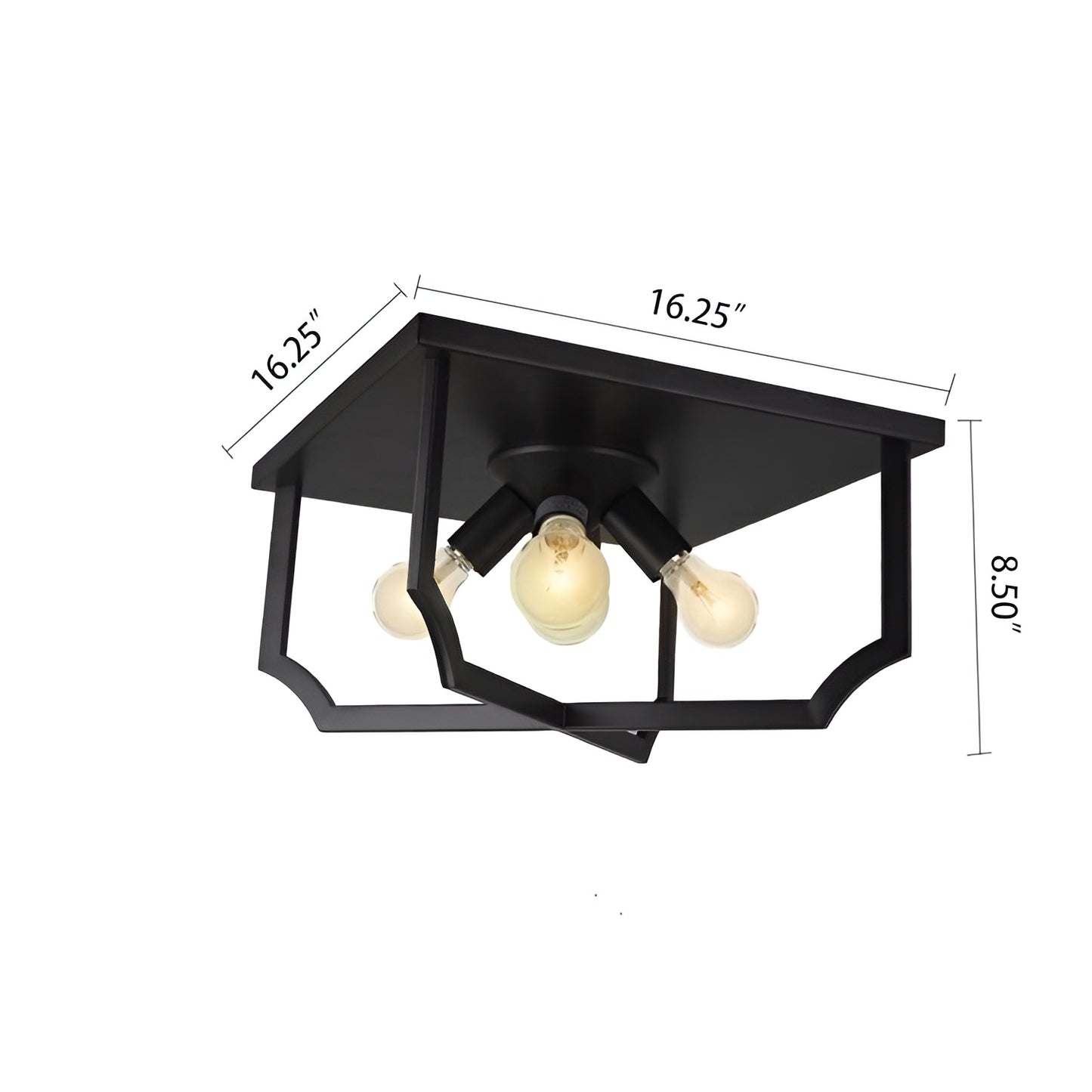 Retro Modern Industrial Ceiling Light, Flush Mount Fixture