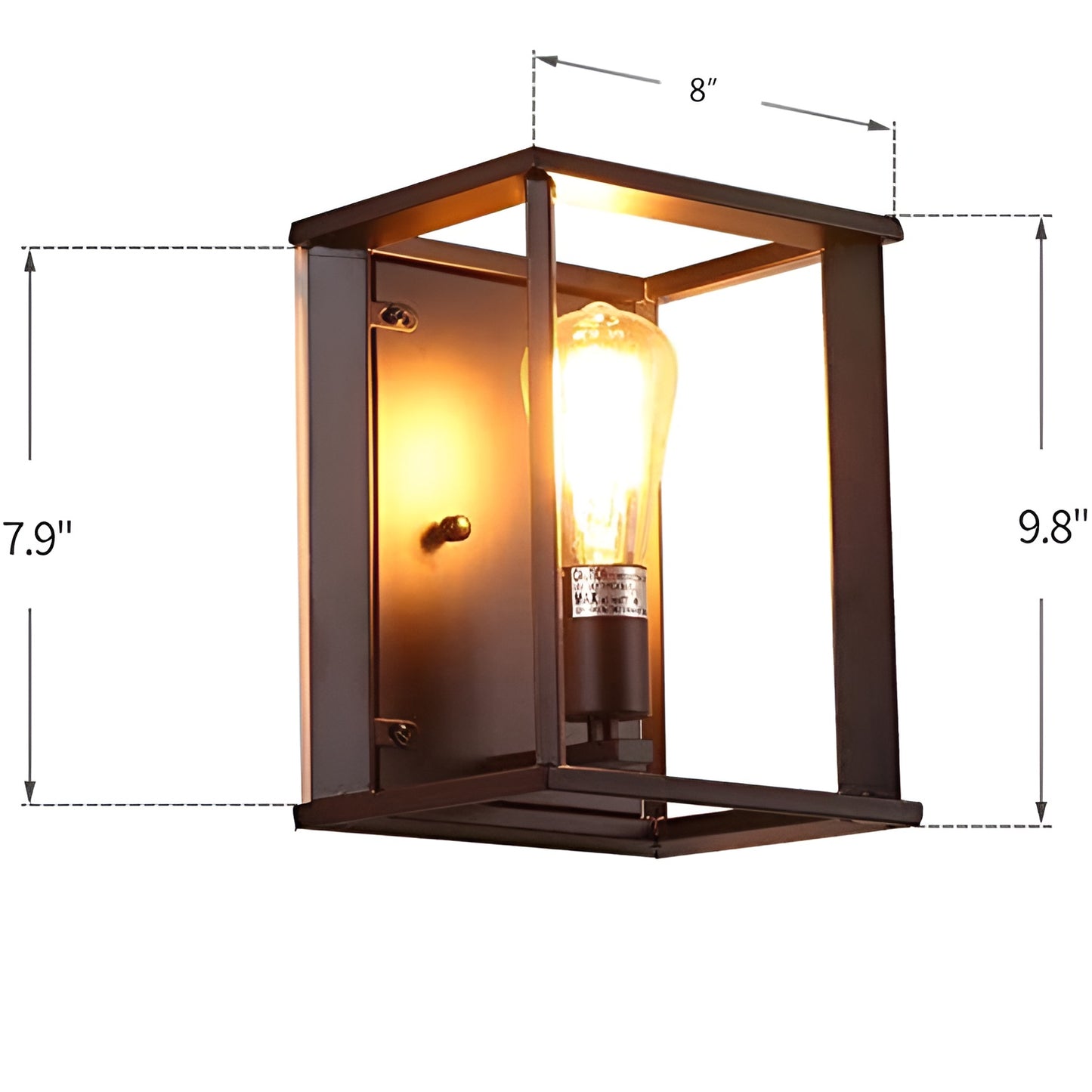 Flush Mounted Sconce, Industrial Rustic Classic Style (Black)