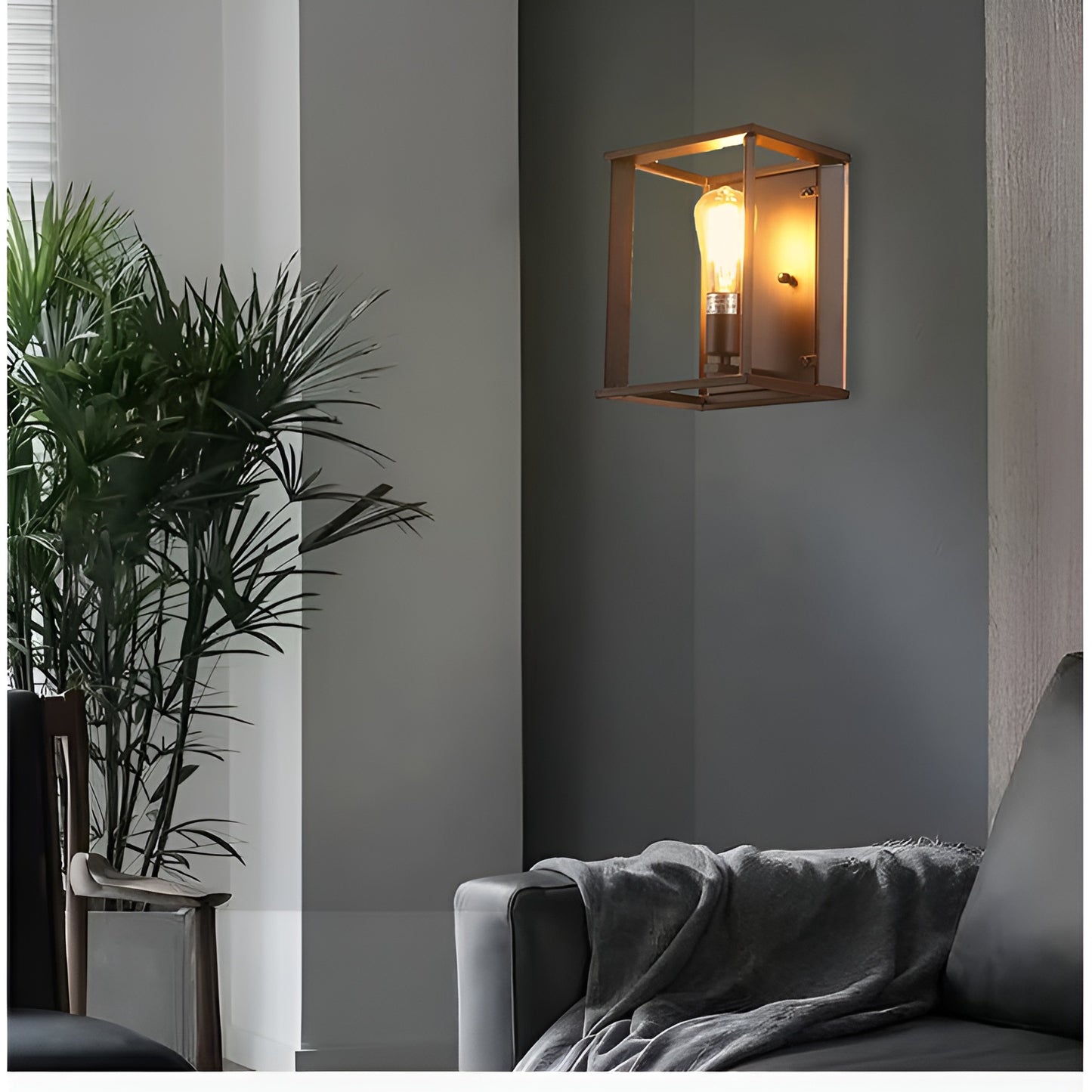 Flush Mounted Sconce, Industrial Rustic Classic Style (Black)