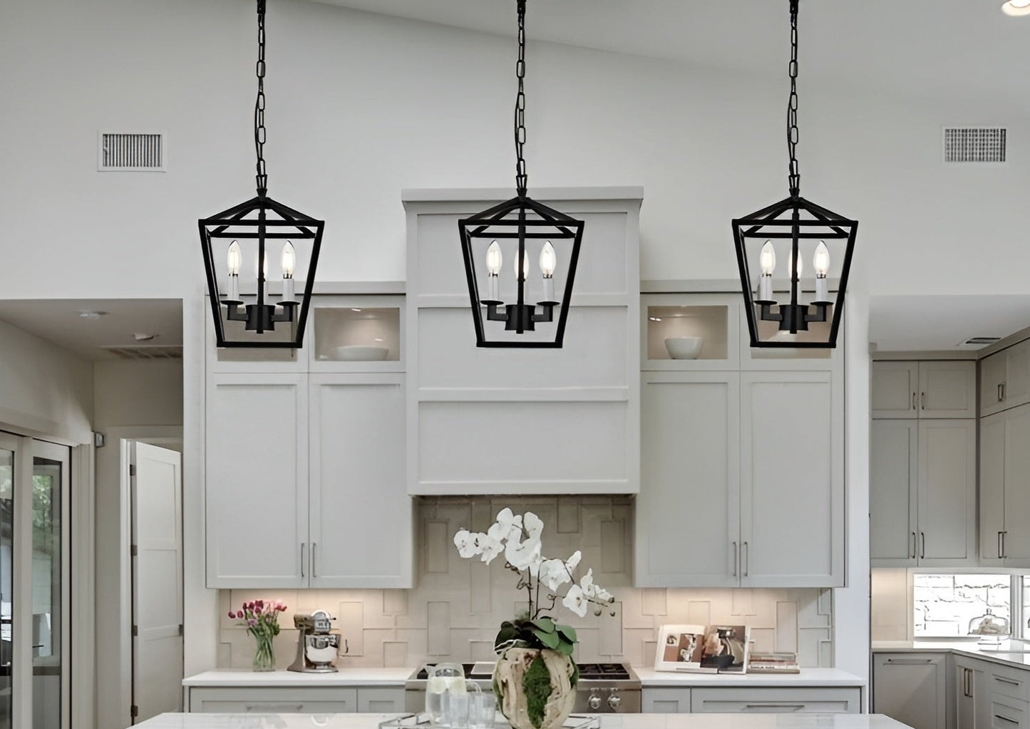 Open Cage Lantern Pendant, Medieval Entry Kitchen Island Mini Chandelier
