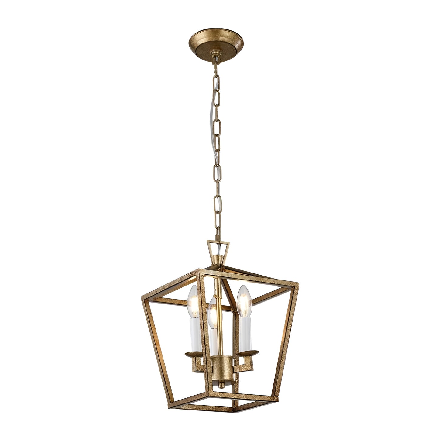 Open Cage Lantern Pendant, Medieval Entry Kitchen Island Mini Chandelier