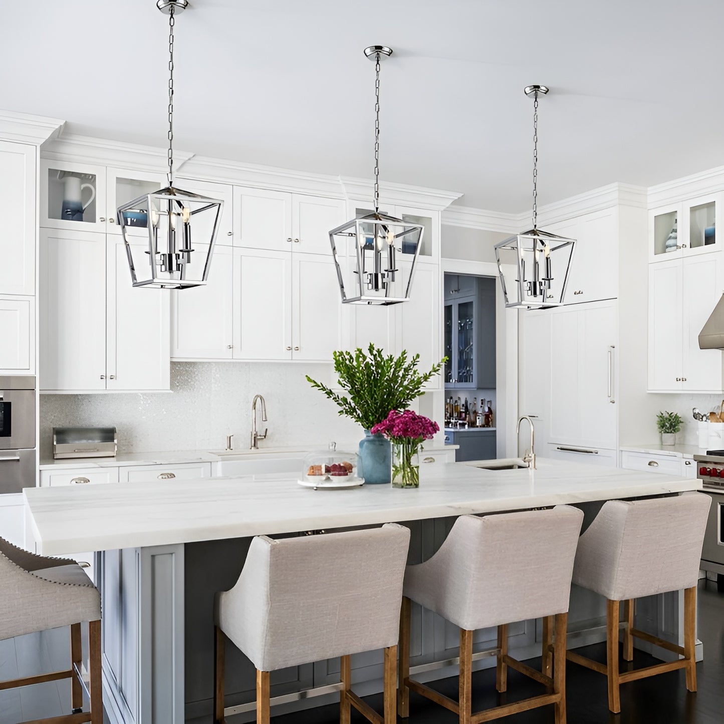 Open Cage Lantern Pendant, Medieval Entry Kitchen Island Mini Chandelier