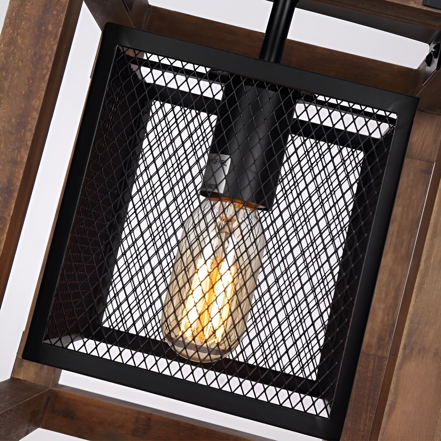 Medieval Ancient Style Pendant Chandelier, Farmhouse Light with Modern Wood (Rustic/Industrial Style)
