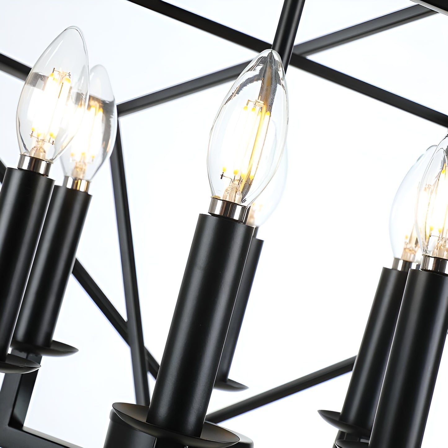 Dimmable Geometric Chandelier, Modern Minimalist Sci-fi Open Cage Style