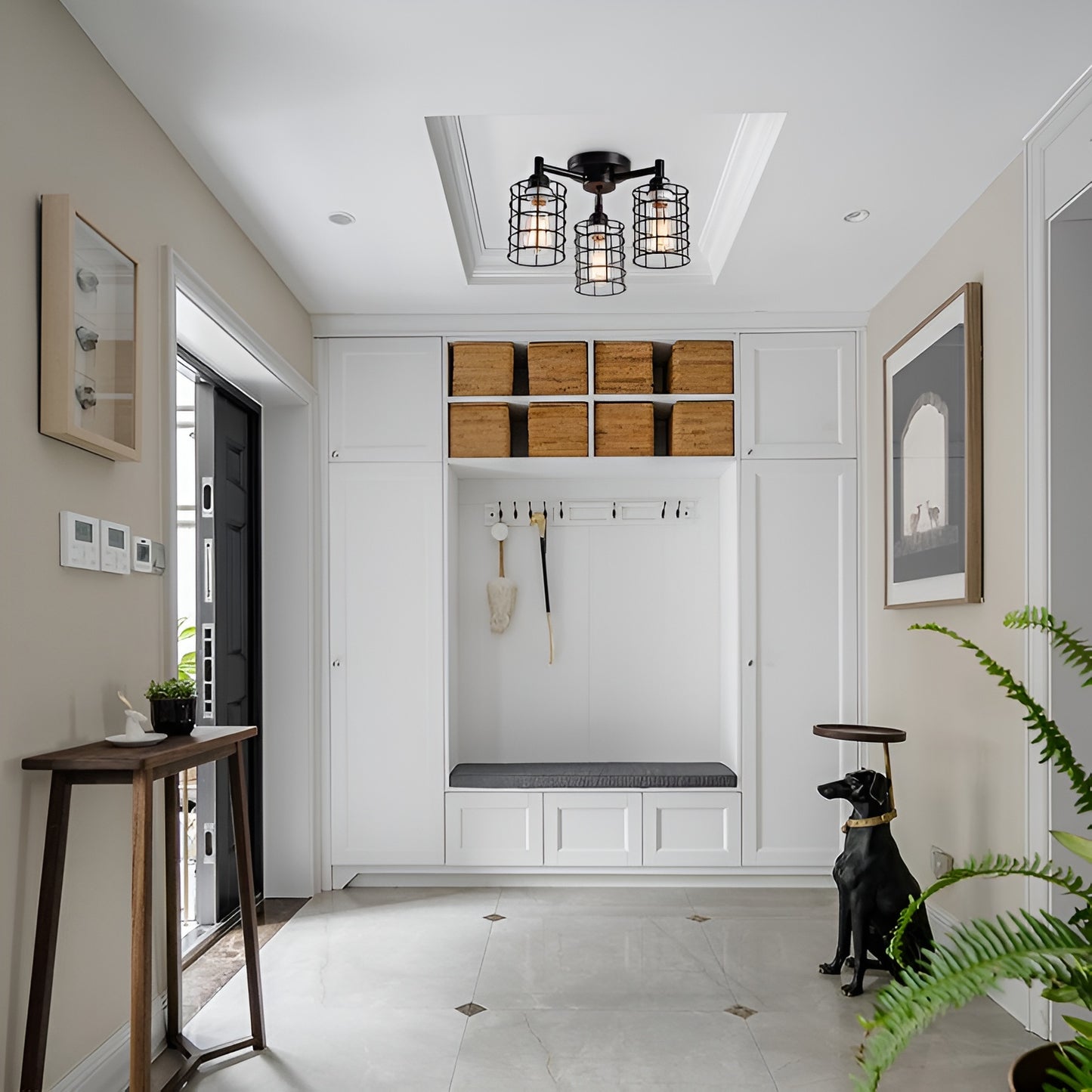 Retro Cluster Lights, Industrial Cylinder Flush Mount Ceiling Light