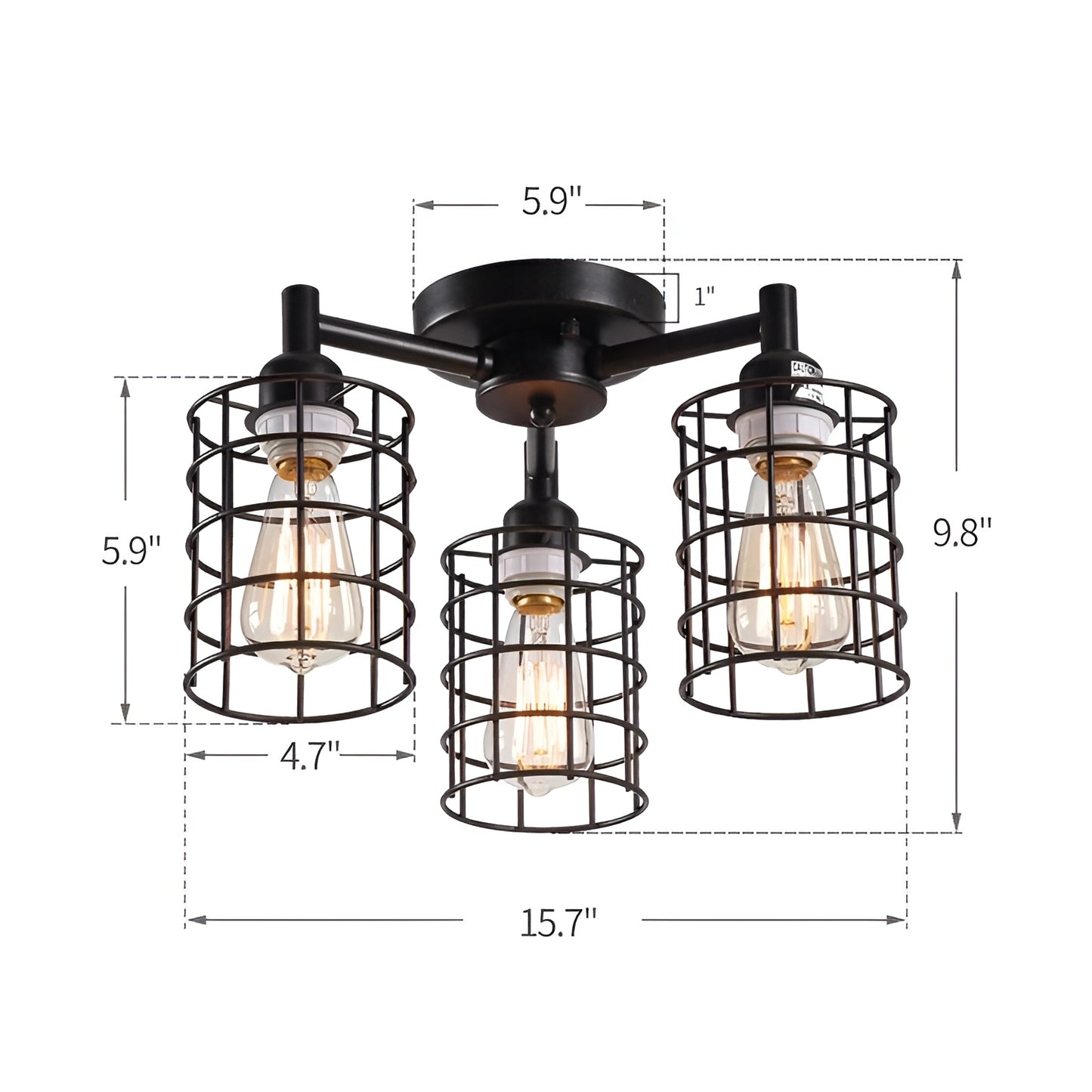Retro Cluster Lights, Industrial Cylinder Flush Mount Ceiling Light