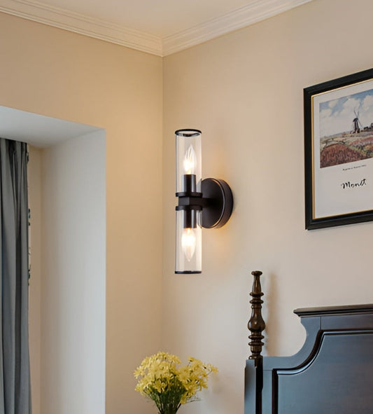 Retro Candle Wall Light, Industrial Modern Sconce 2-Light (Set of 1)