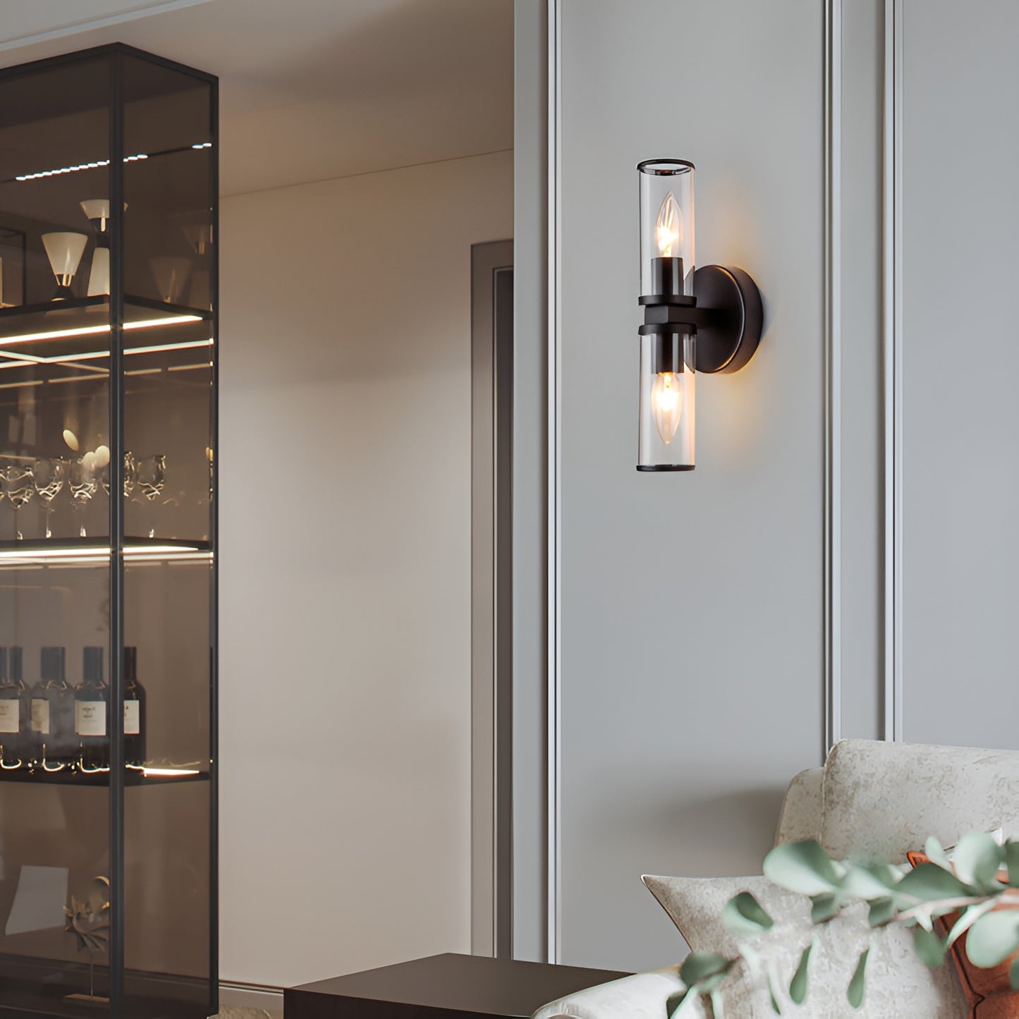 Retro Candle Wall Light, Industrial Modern Sconce 2-Light (Set of 1)
