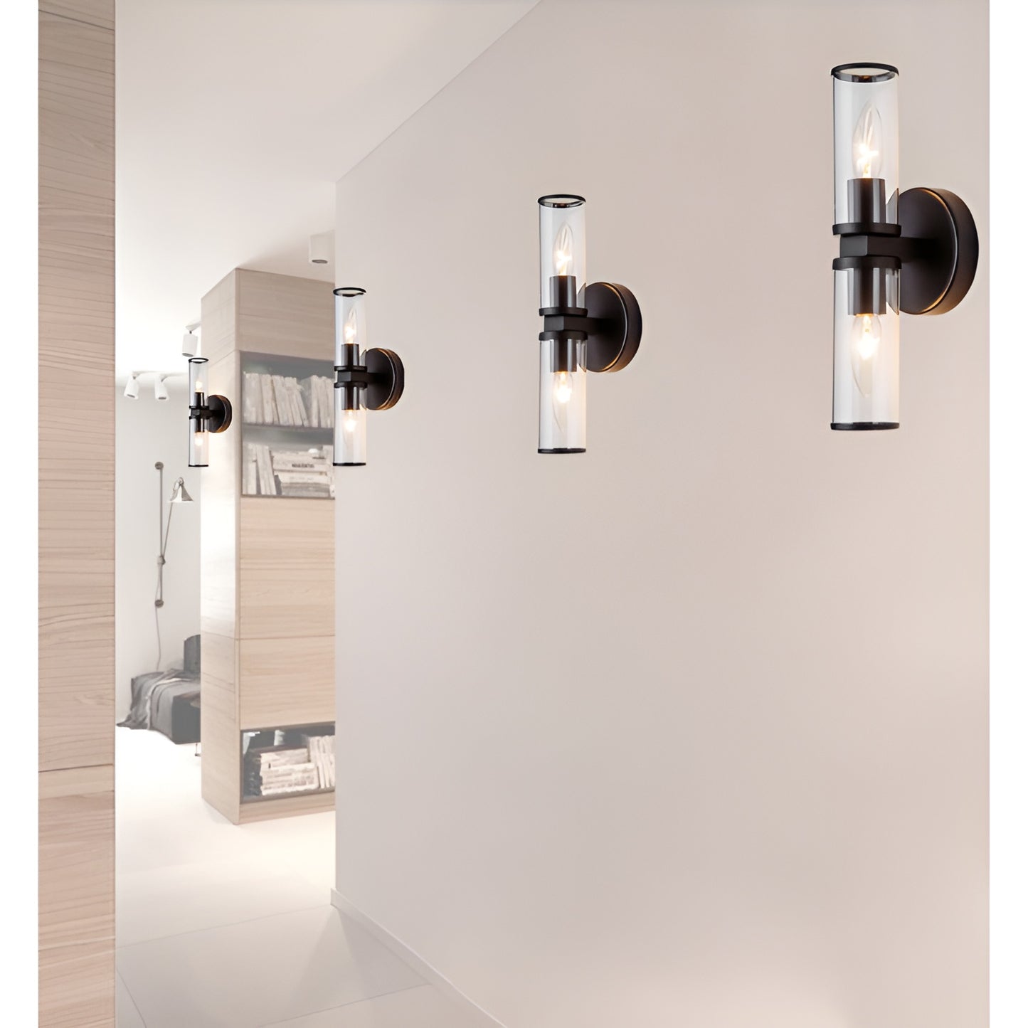 Retro Candle Wall Light, Industrial Modern Sconce 2-Light (Set of 1)