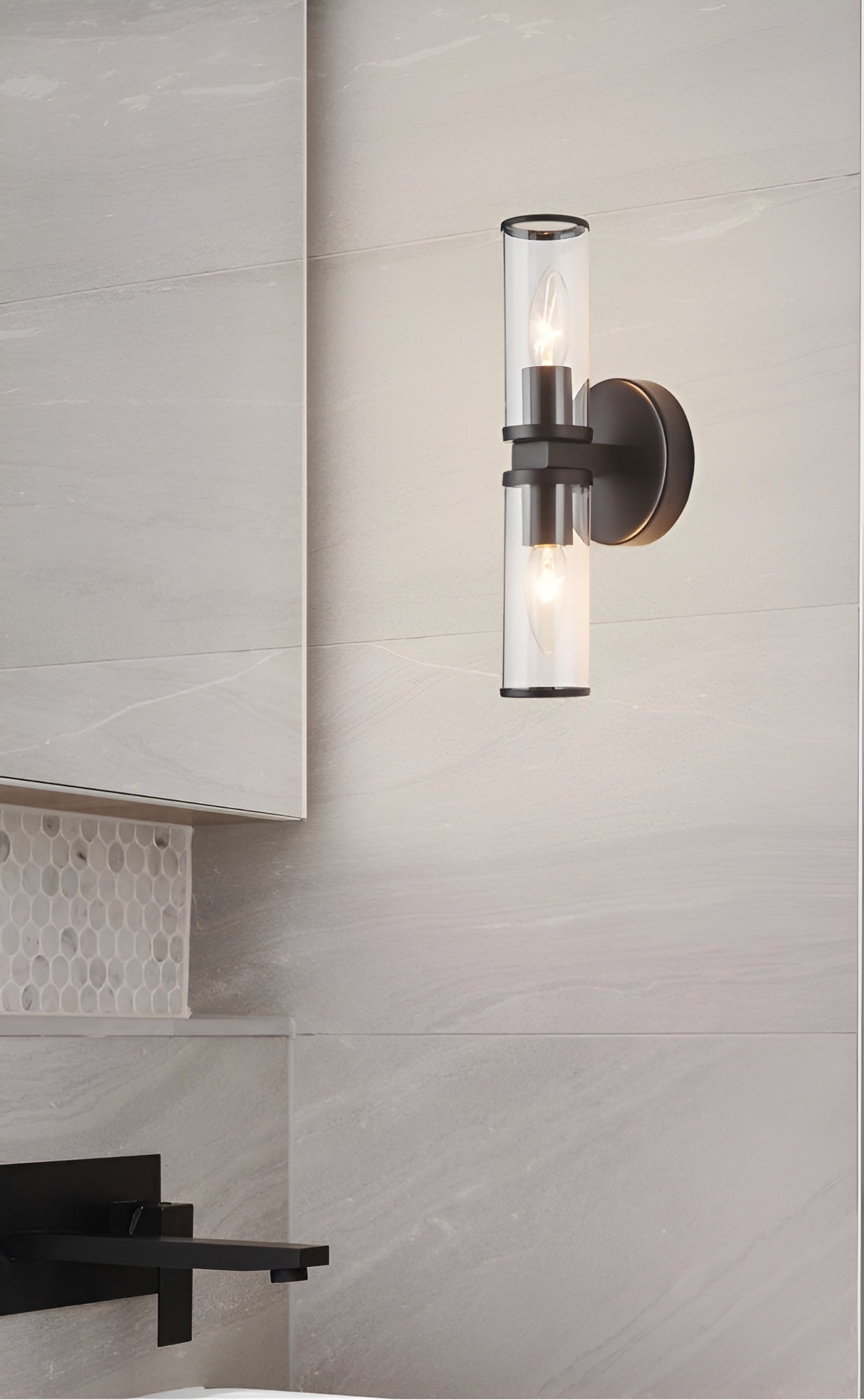 Retro Candle Wall Light, Industrial Modern Sconce 2-Light (Set of 1)
