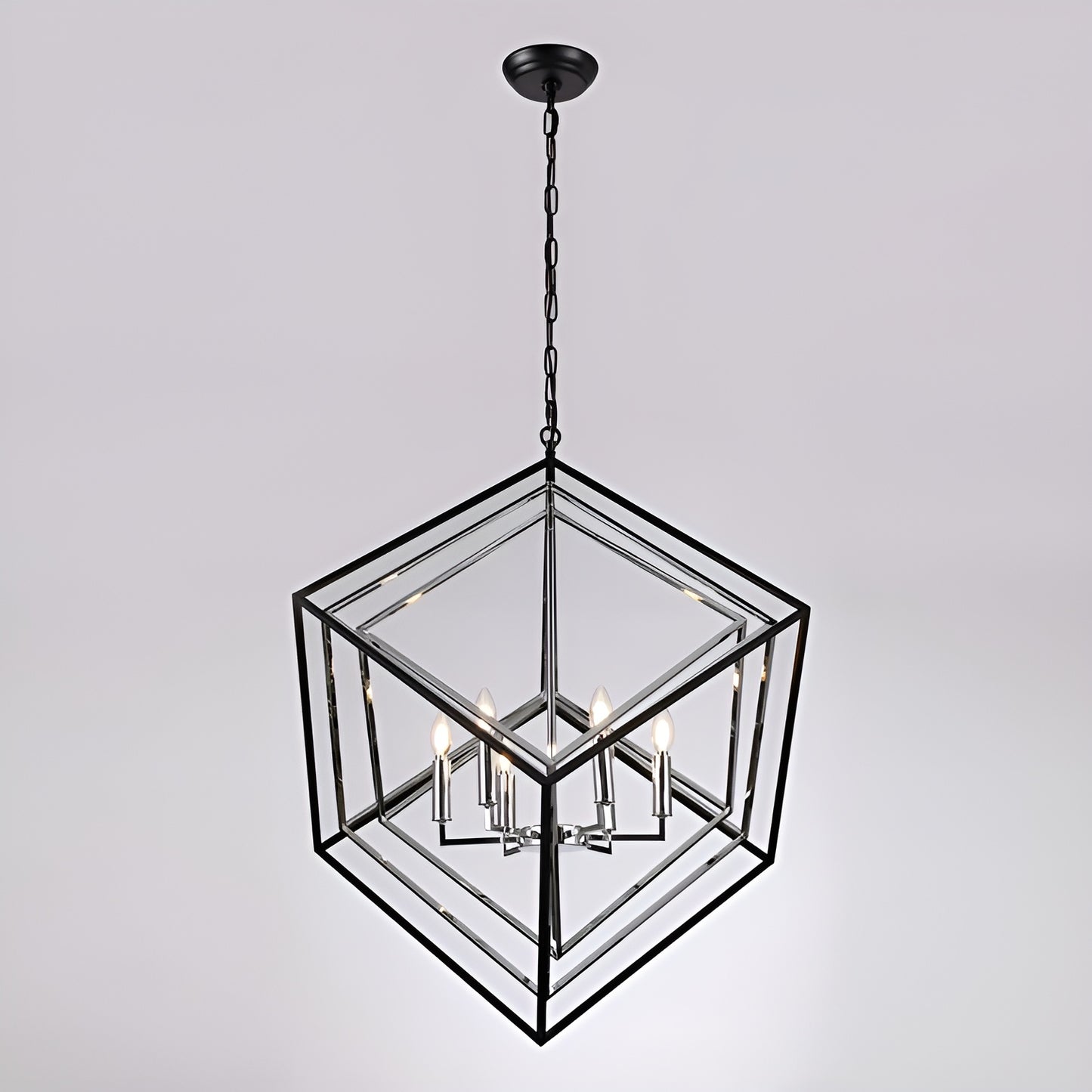 The GEO Cube - Large Cube Minimalist Chandelier of Geometric Style