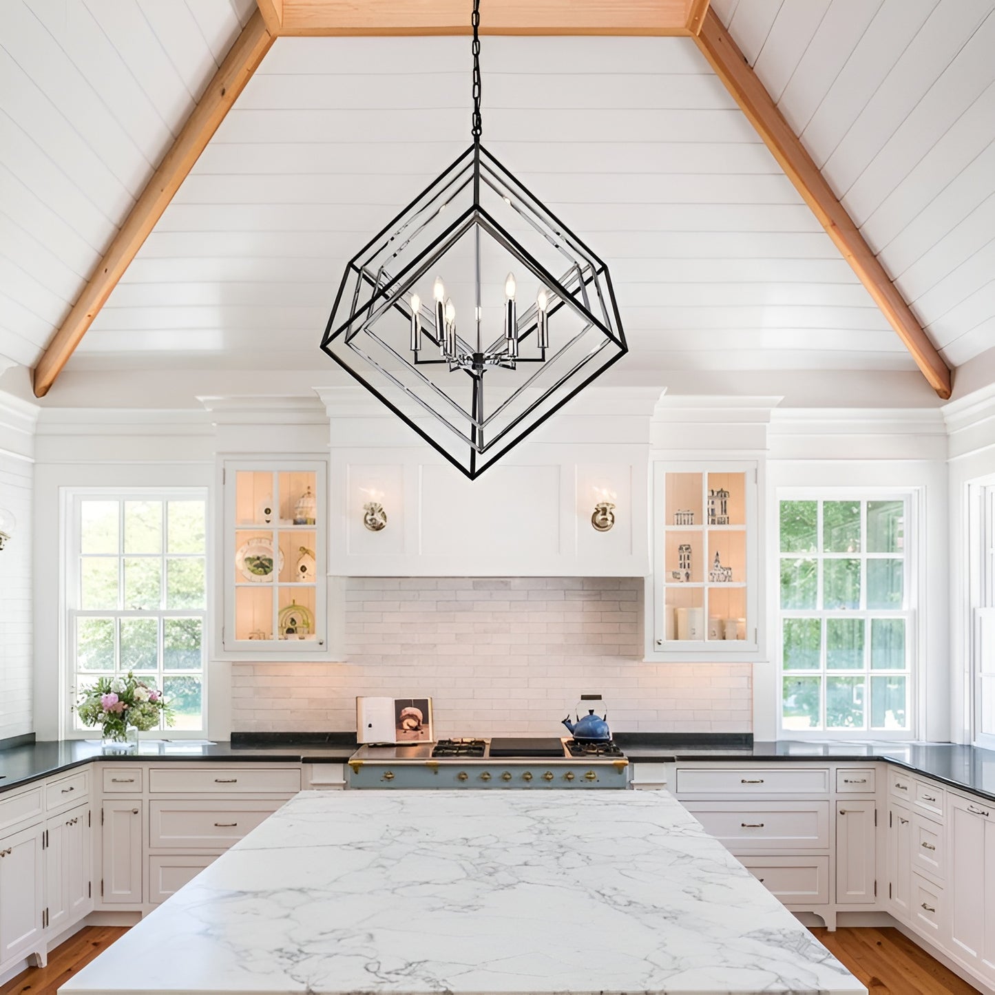 The GEO Cube - Large Cube Minimalist Chandelier of Geometric Style