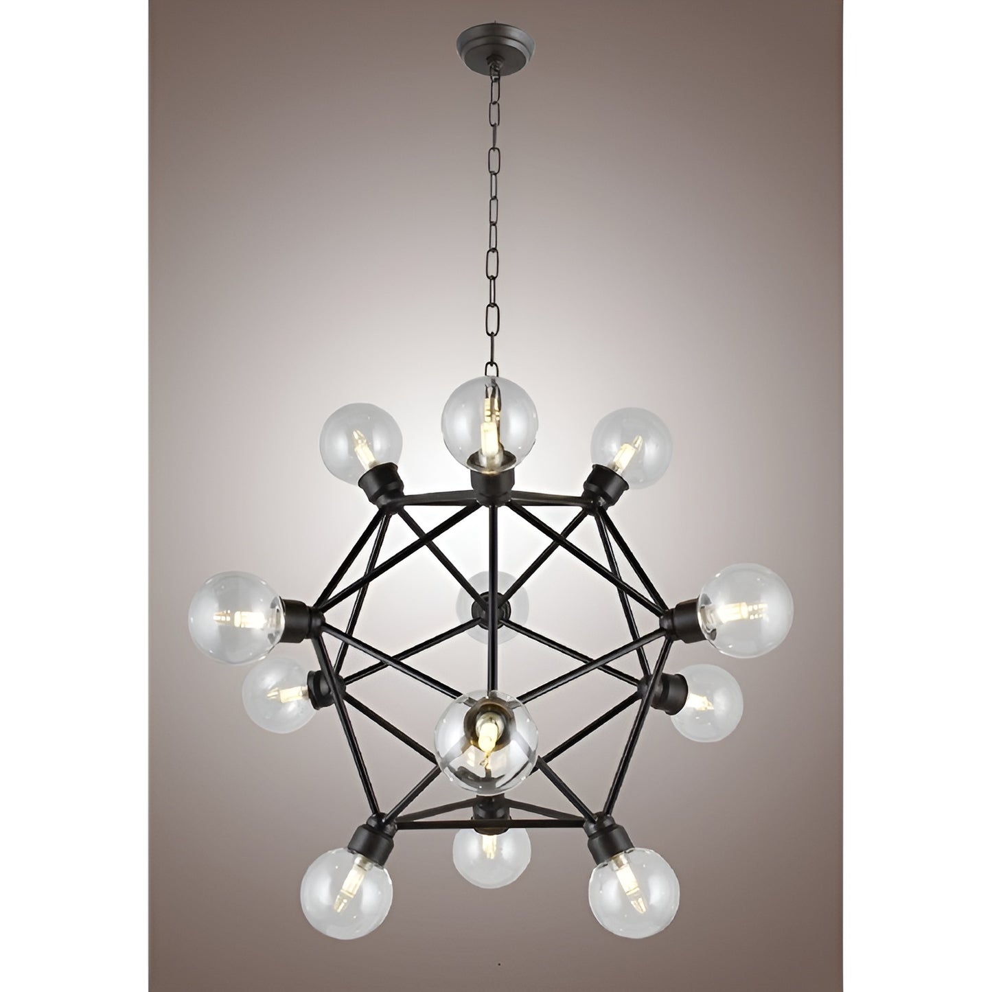 Sacred Geometry 12-Light Geometric Chandelier, Sci-fi Lighting
