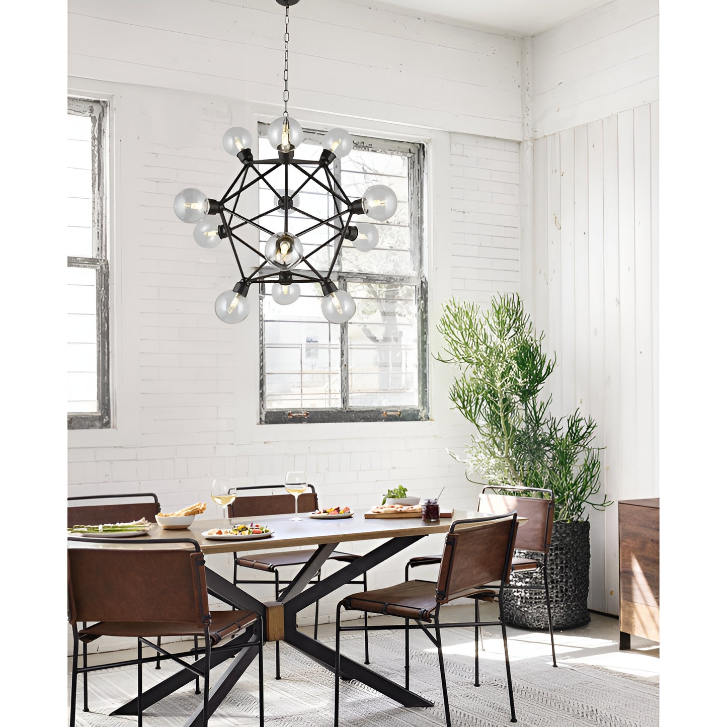 Sacred Geometry 12-Light Geometric Chandelier, Sci-fi Lighting
