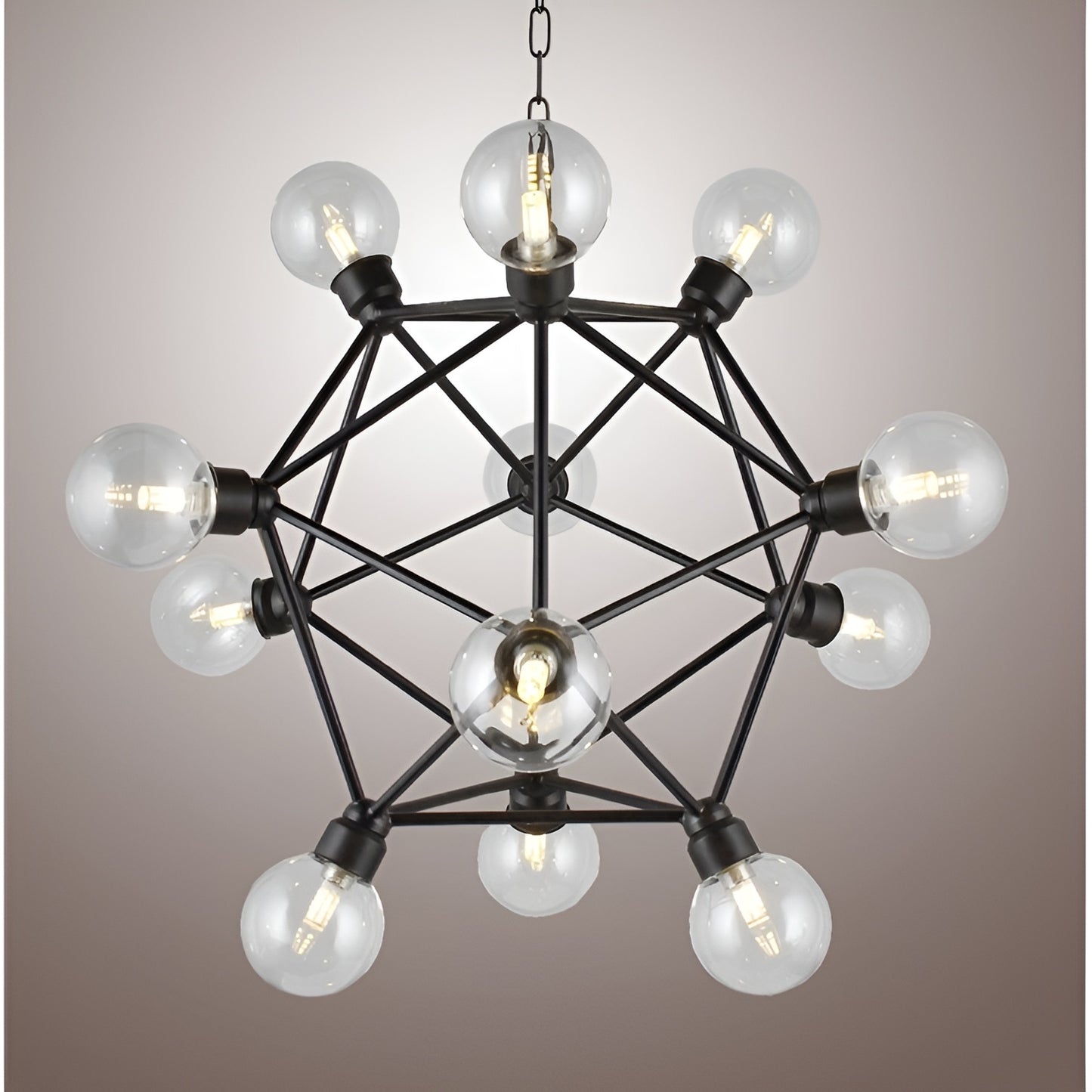Sacred Geometry 12-Light Geometric Chandelier, Sci-fi Lighting