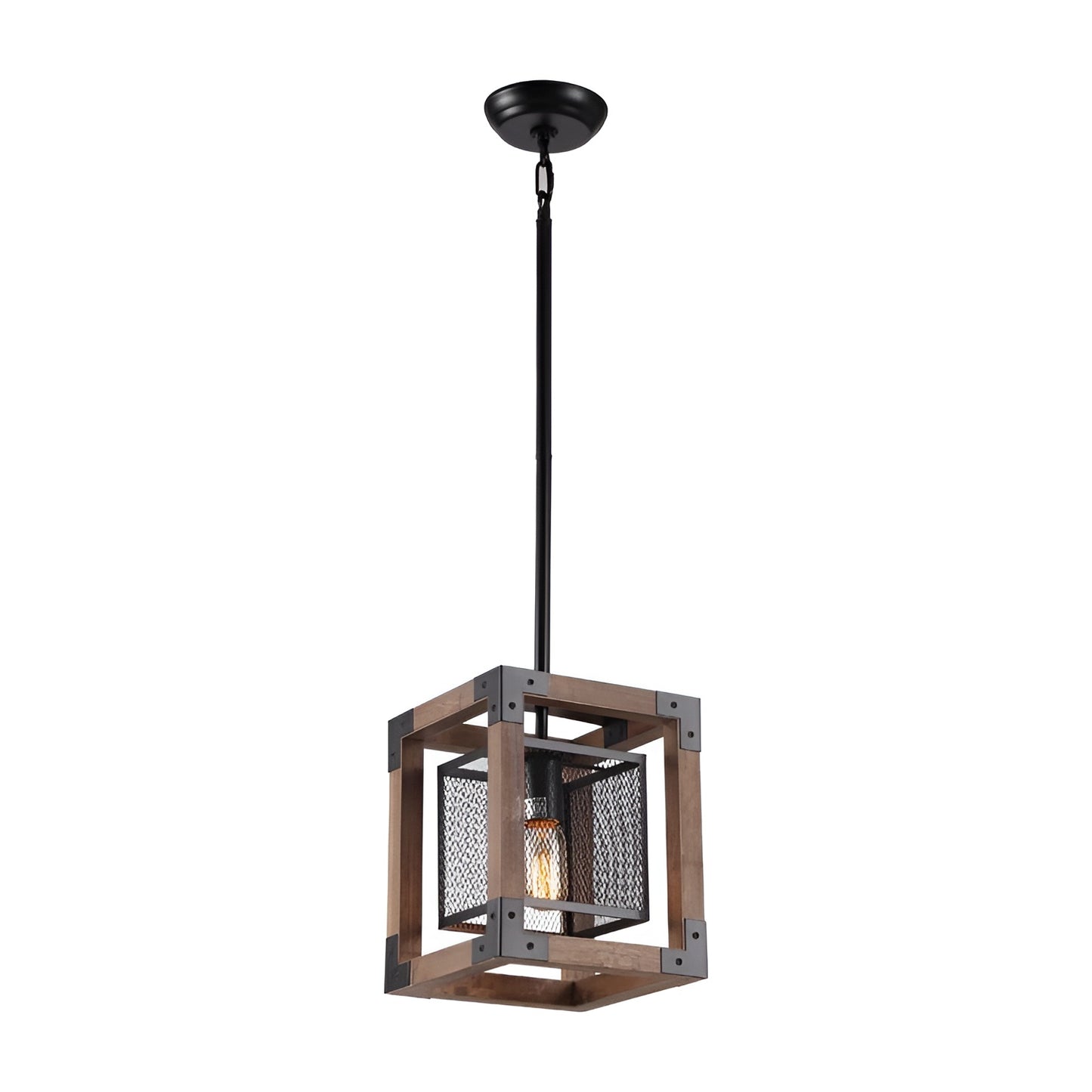 Medieval Ancient Style Pendant Chandelier, Farmhouse Light with Modern Wood (Rustic/Industrial Style)