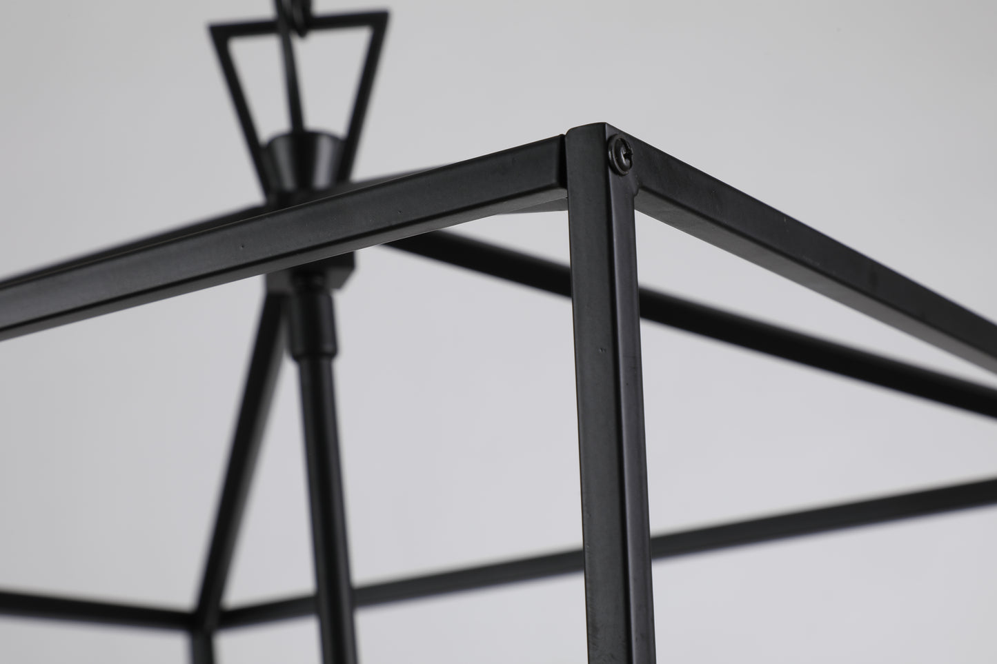 Large Cage Lantern (Black) - Iron Medieval Art Candle-Style Design Chandelier Pendant, Ceiling Light Fixture