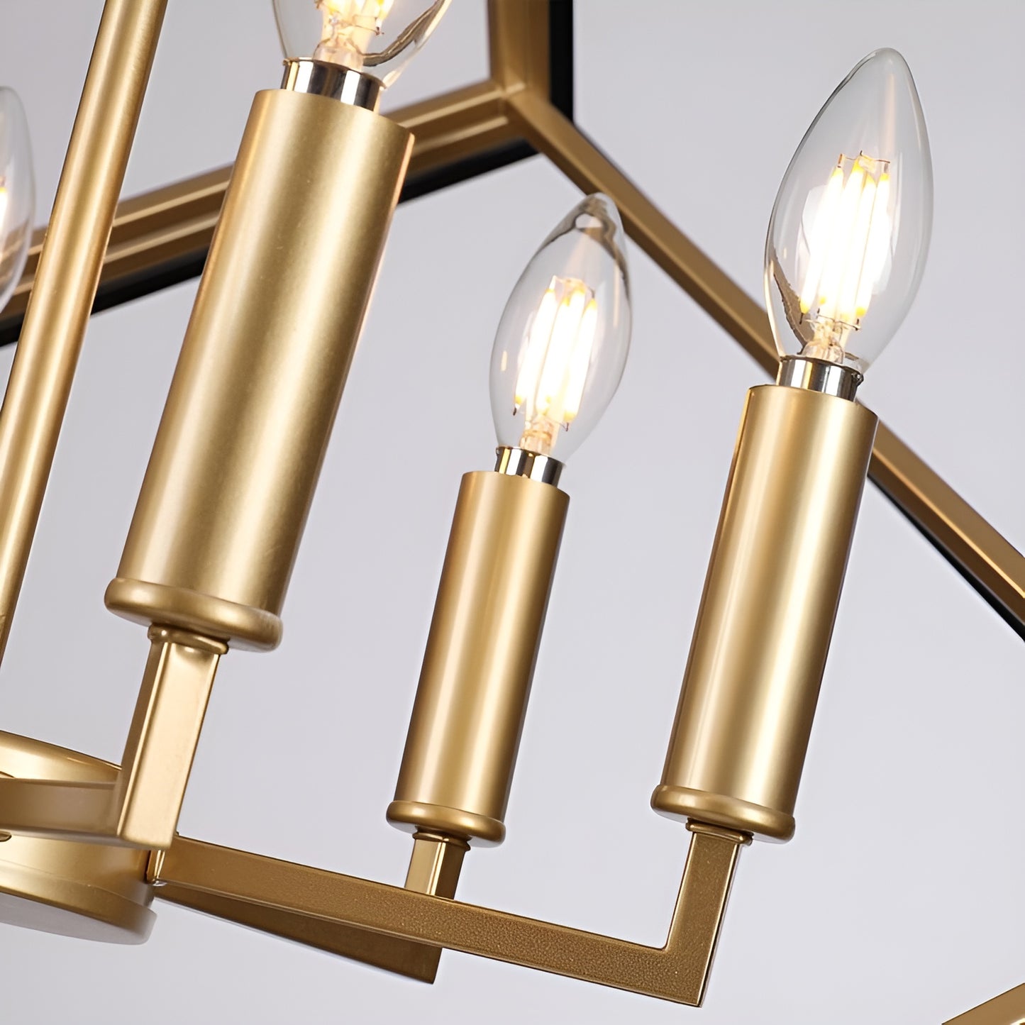 Modern Geometric Cube Chandelier (Gold)