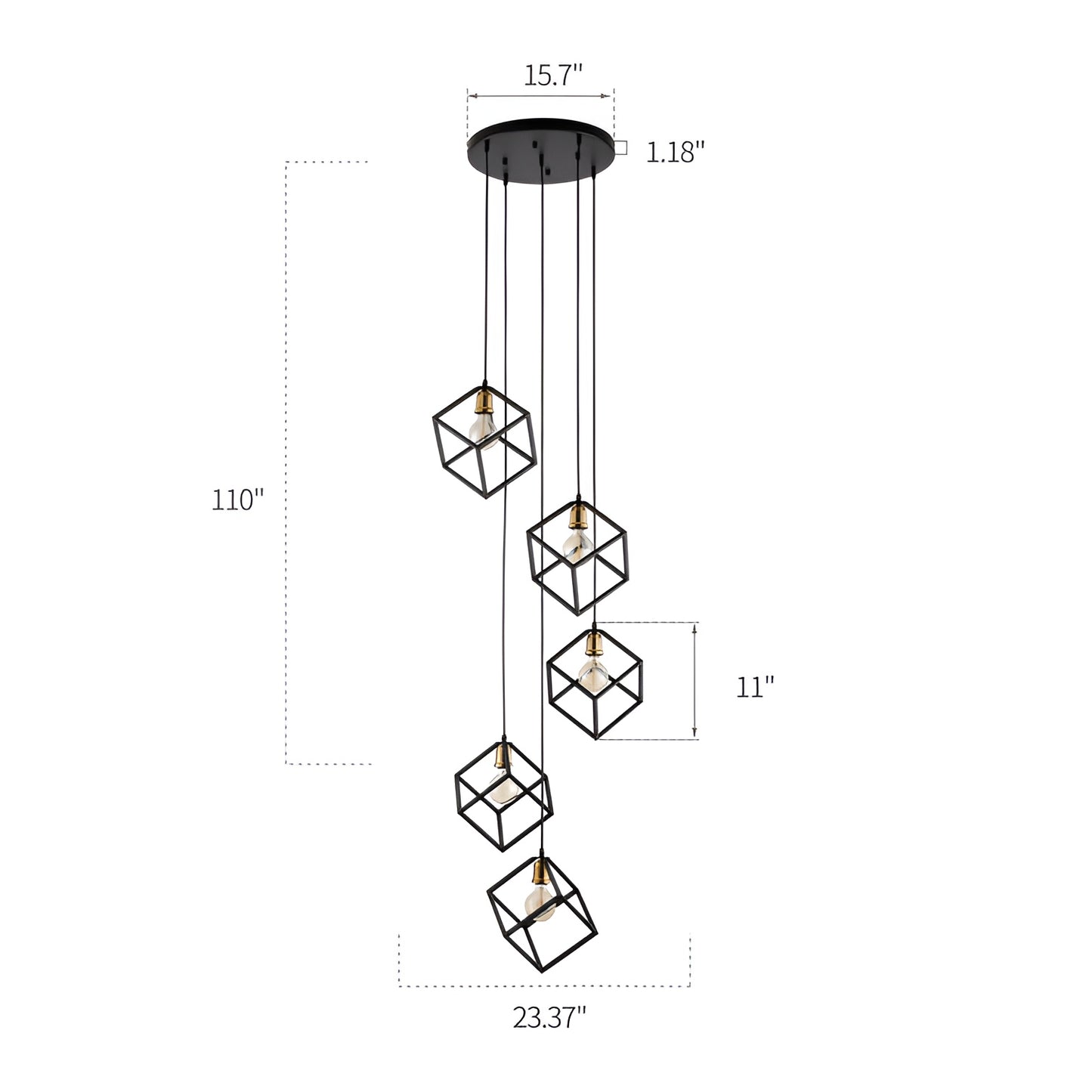 Geometric Cube Cluster Pendant Lights, Modern Luxury Square Ceiling Lights