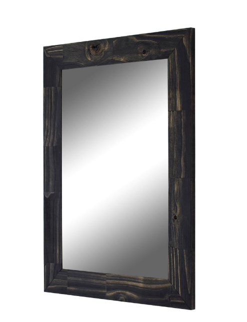 Sleek and Simple: Rectangle Wooden Black Wall Mirror for a Minimalist Touch