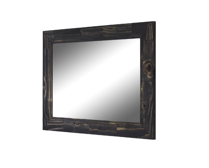 Sleek and Simple: Rectangle Wooden Black Wall Mirror for a Minimalist Touch