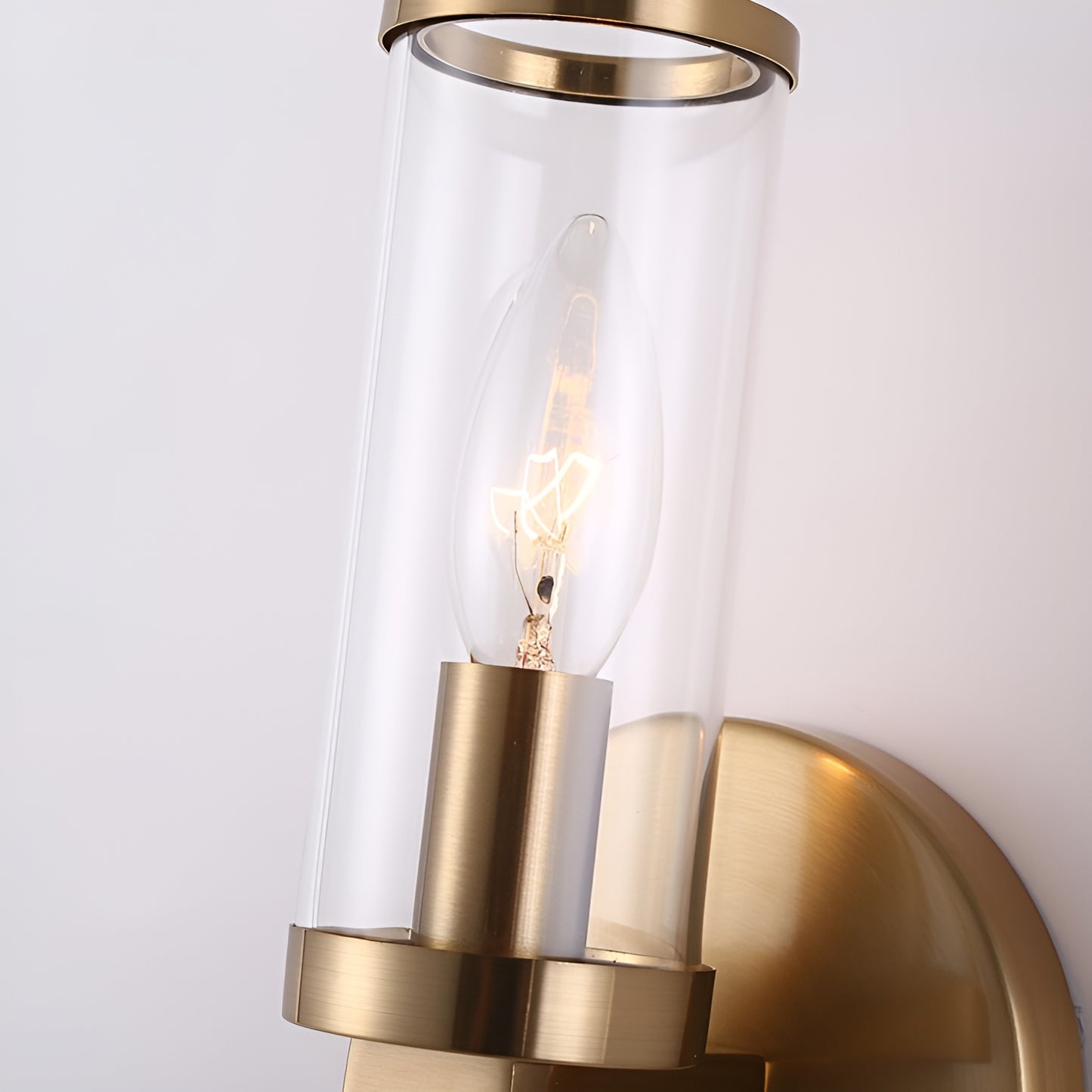 Candle Wall Light, Gold Scone Vanity Lamp Glass Sphere For Entryway, Bedroom, Basement