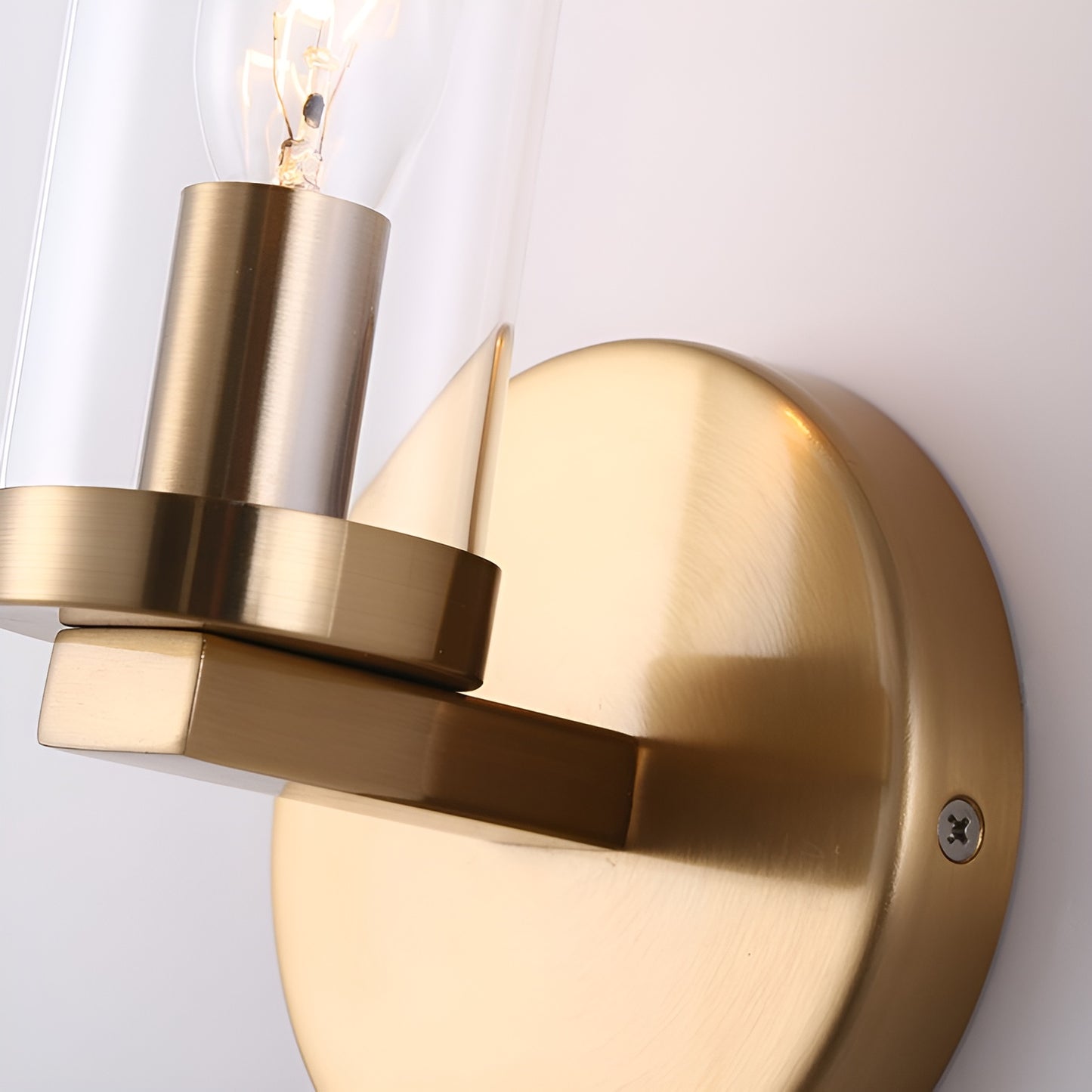 Candle Wall Light, Gold Scone Vanity Lamp Glass Sphere For Entryway, Bedroom, Basement