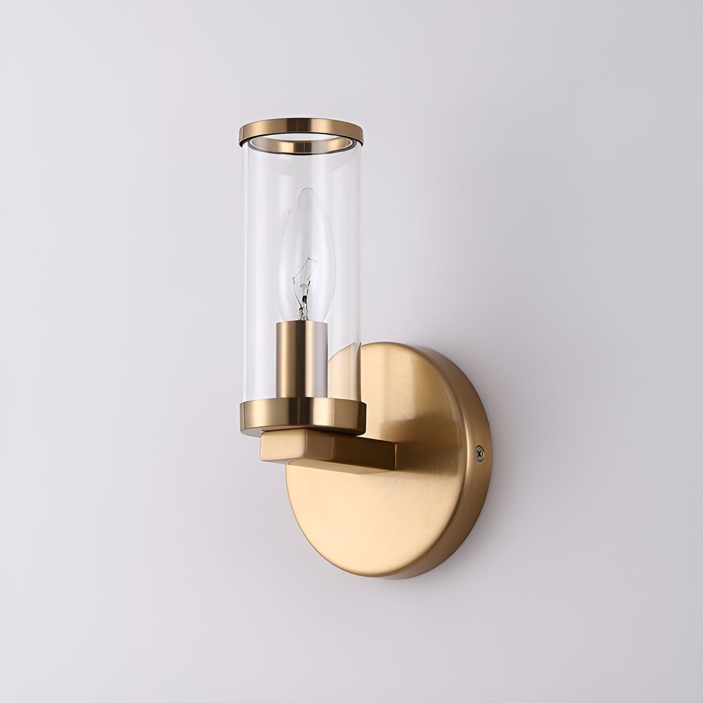 Candle Wall Light, Gold Scone Vanity Lamp Glass Sphere For Entryway, Bedroom, Basement