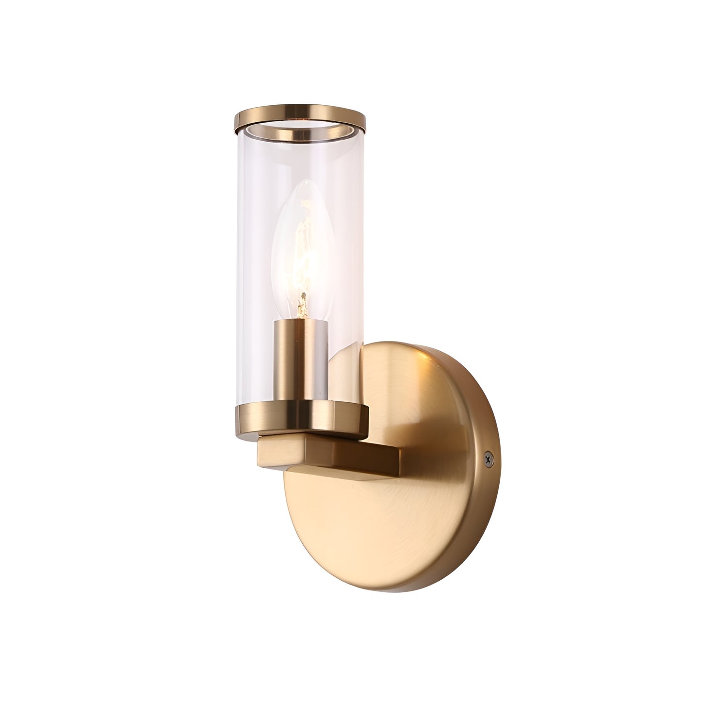 Candle Wall Light, Gold Scone Vanity Lamp Glass Sphere For Entryway, Bedroom, Basement
