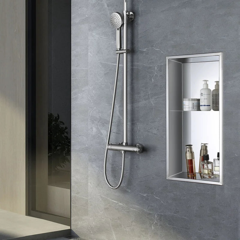 Stainless Steel Shower Wall Niche With Built-in Shelf for Bathroom Storage