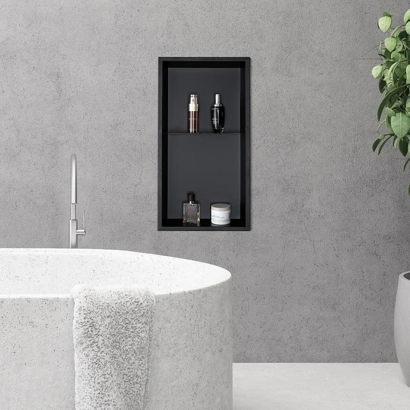 Stainless Steel Shower Wall Niche With Built-in Shelf for Bathroom Storage