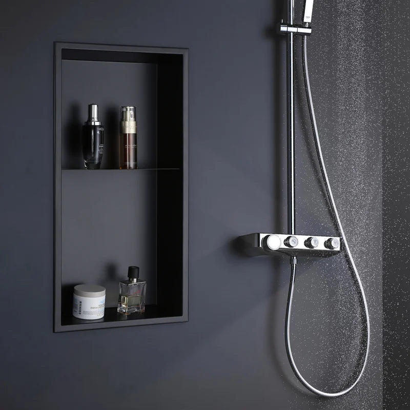 Stainless Steel Shower Wall Niche With Built-in Shelf for Bathroom Storage