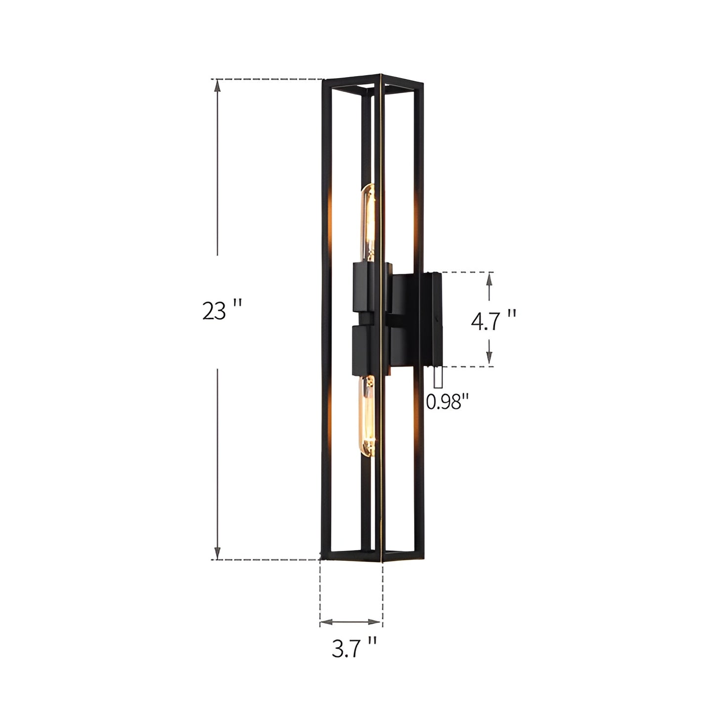 Black Wall Sconce • Modern Wall Sconce, Double Sided • Matte Futuristic Steel