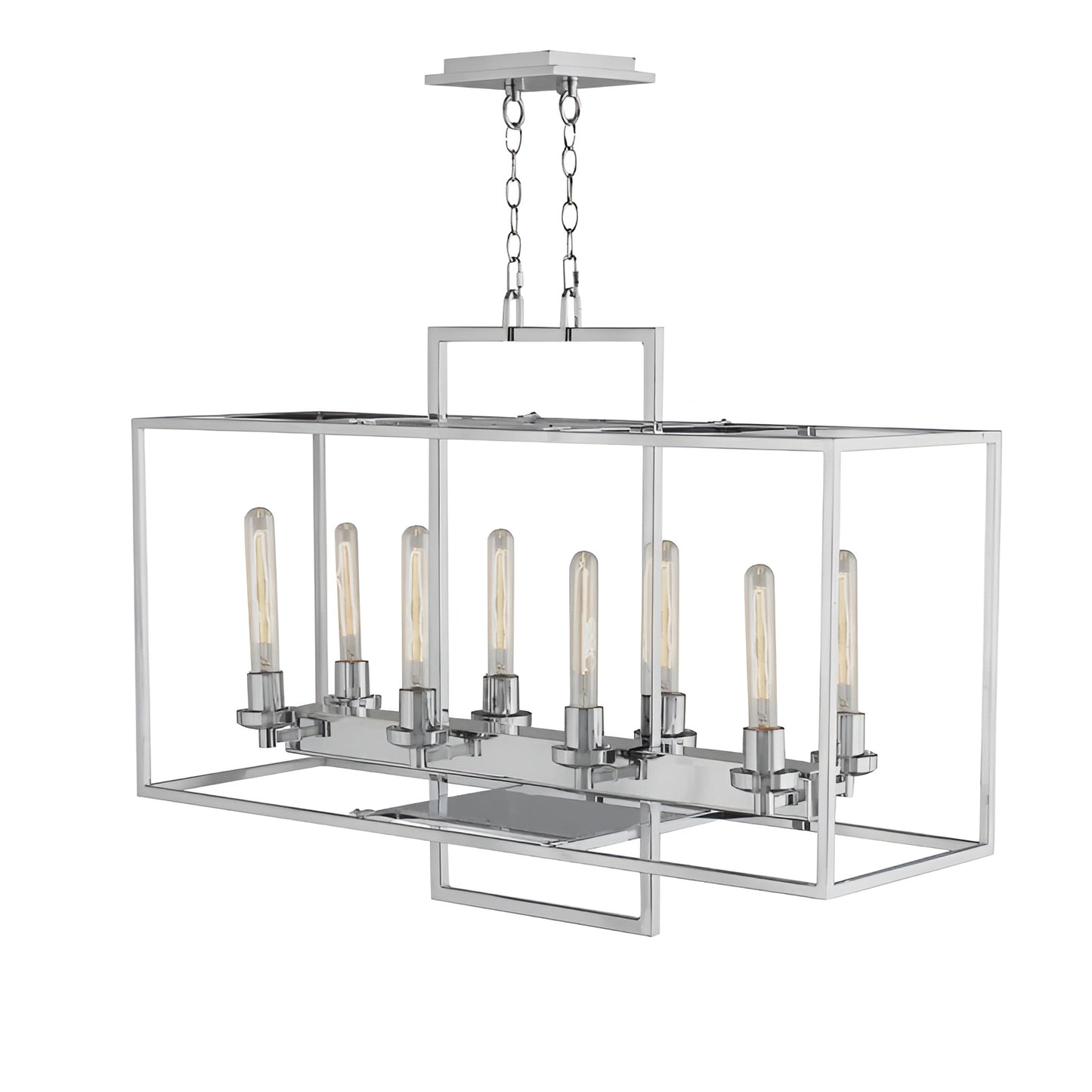 Square/Rectangle Chrome Chandelier for Kitchen Island, Dining Room or Living Room
