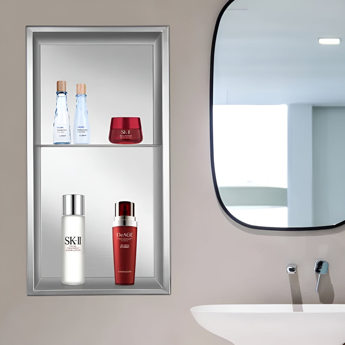 Stainless Steel Shower Wall Niche With Built-in Shelf for Bathroom Storage