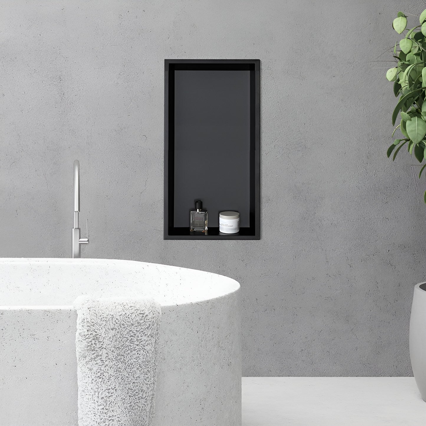 Stainless Steel Rectangular Shower Niche, Bathroom Hardware Recessed Shelf  24,5" x 12,5"