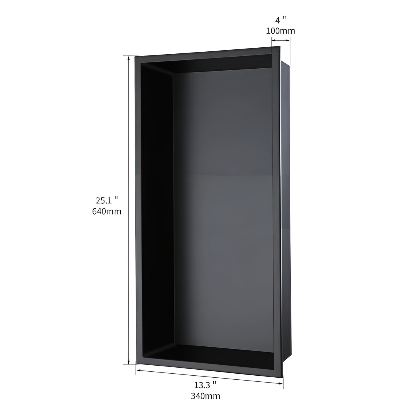 Stainless Steel Rectangular Shower Niche, Bathroom Hardware Recessed Shelf  24,5" x 12,5"