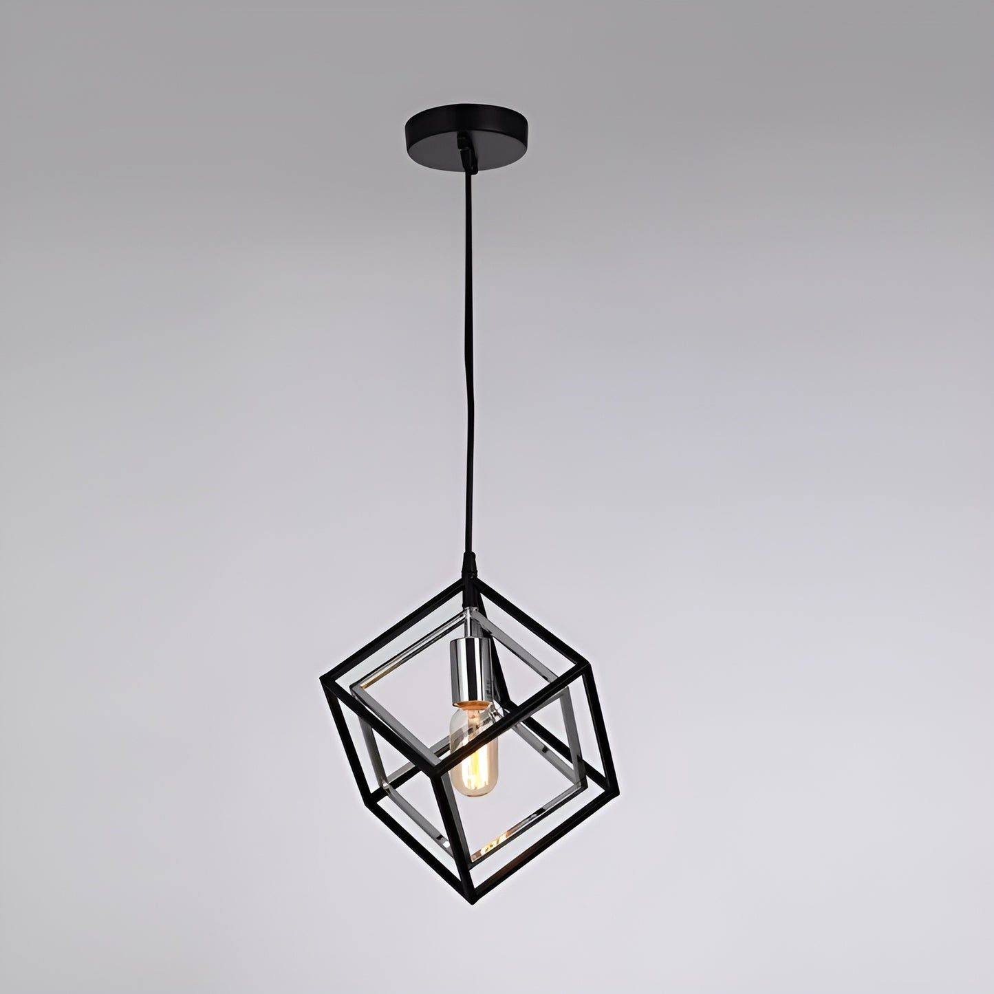 Sci-fi Cube Lantern, Geometric Square/Rectangle Pendant - Minimalist Light by DecoMust